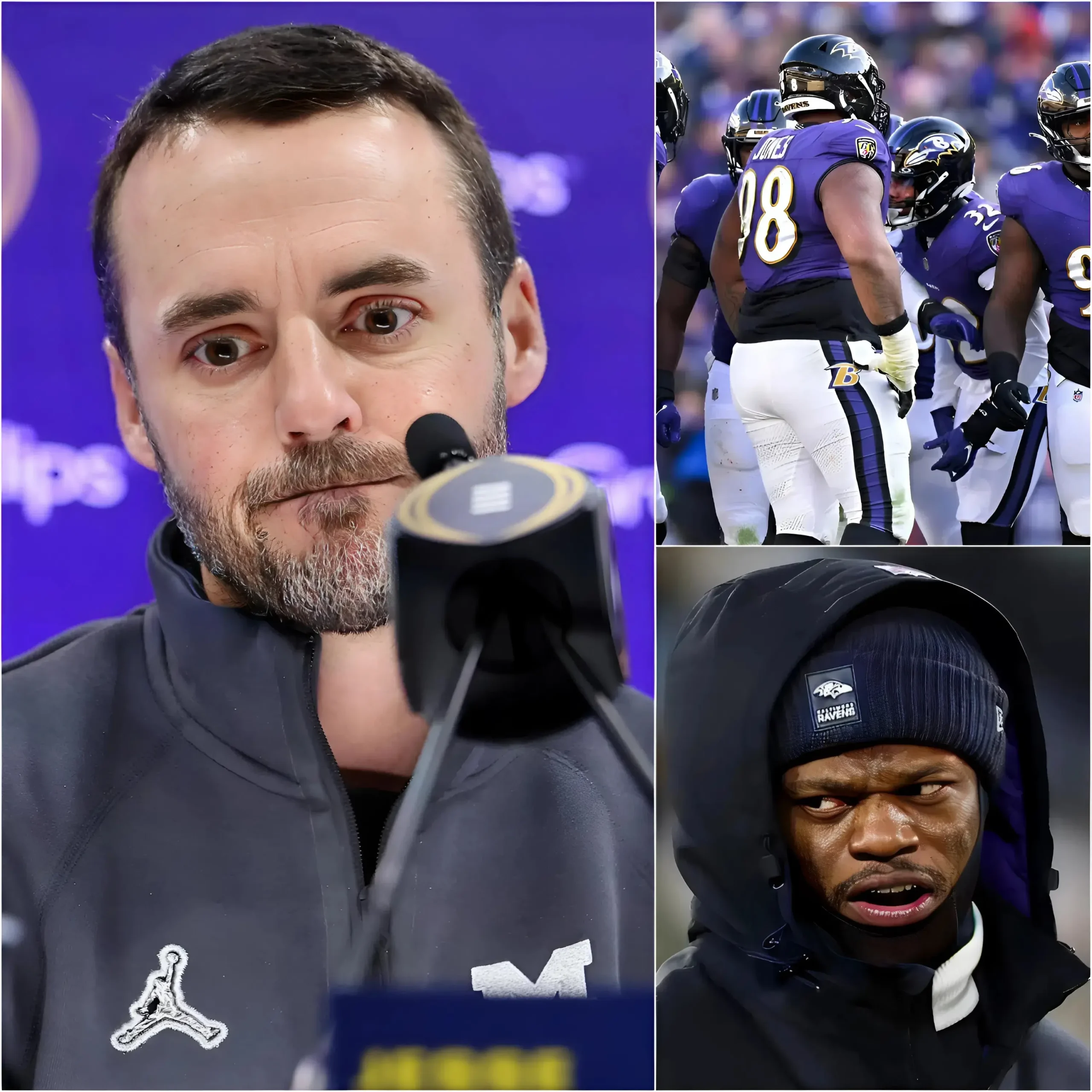 Cover Image for âIâM HERE TO COACH THE BEST â IF YOUâRE WEAK OR NOT OUTSTANDING ENOUGH, LEAVEâ â Jesse Minter finally broke the silence with a chilling statement that sent shockwaves through the Ravens locker room. This harsh declaration quickly ignited a fierce backlash within the team, escalating to a climax when Lamar Jackson uttered six words that completely changed how fans perceived him.