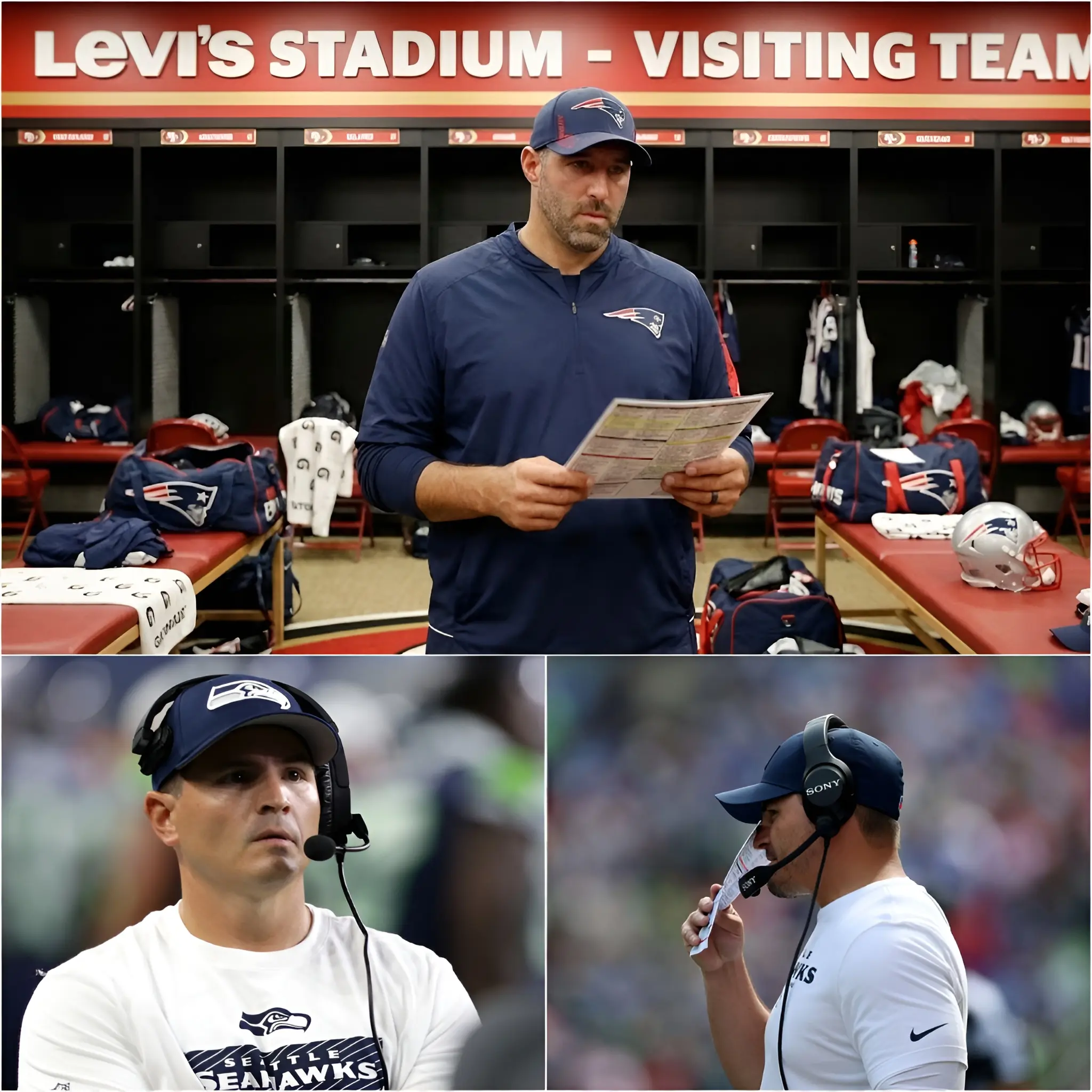 Cover Image for BREAKING NEWS: Patriots head coach Mike Vrabel reportedly requested a last-minute locker room change at Levi’s Stadium amid suspicions of possible surveillance devices. He allegedly believed internal strategic discussions could have been monitored ahead of the big game. While no evidence has been confirmed, the move sparked widespread buzz. Seahawks head coach Mike MacDonald quickly responded with a sharp, sarcastic one-liner that sent shockwaves through the NFL.