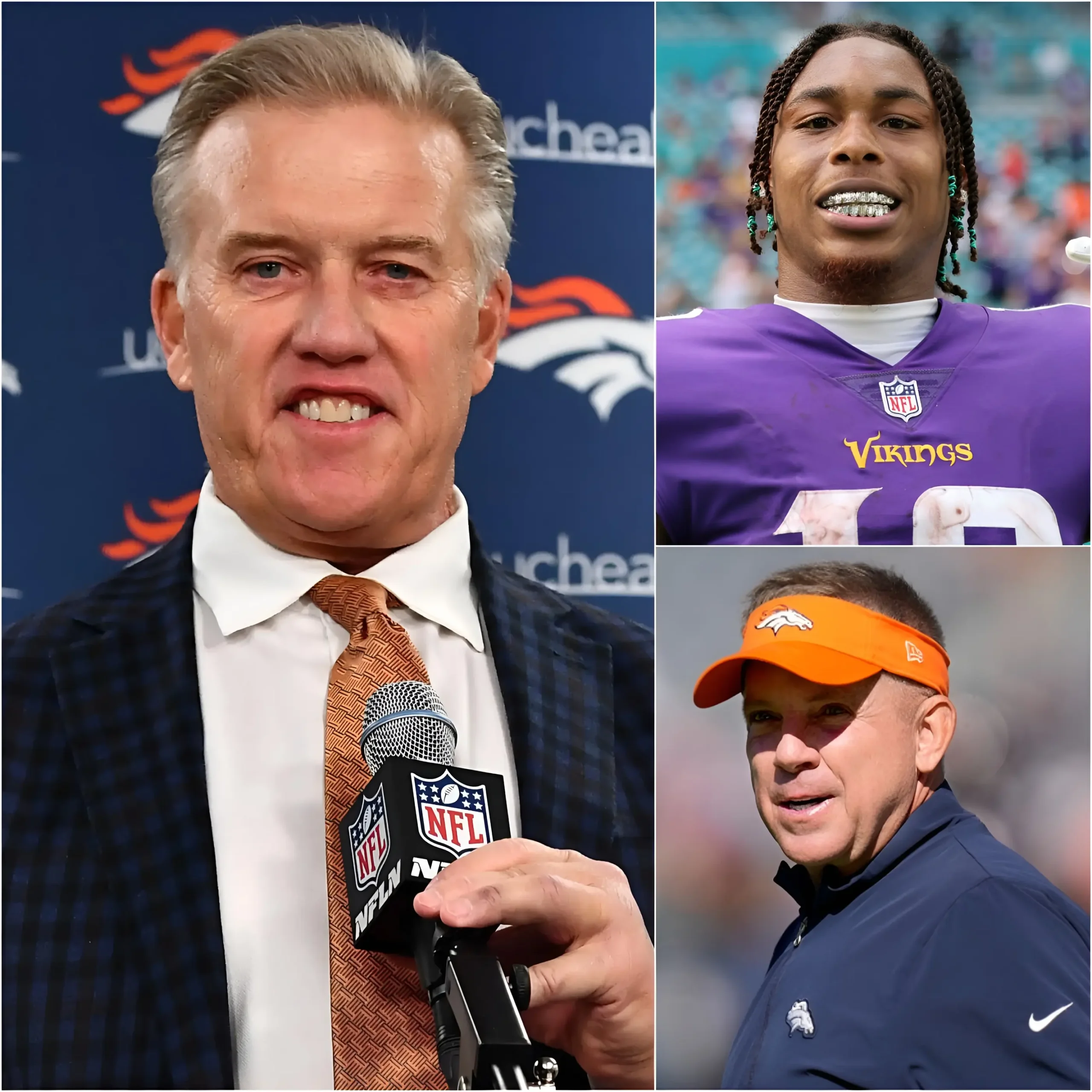Cover Image for 🚨 IT’S HAPPENING: NFL legend John Elway has reportedly added fuel to the fire by publicly praising Vikings star wide receiver Justin Jefferson, giving the Broncos yet another reason to explore a blockbuster trade. Elway’s comments have reignited speculation about Denver making a bold move to land one of the league’s most dominant offensive weapons. Insiders believe Jefferson would be a perfect fit in Sean Payton’s system. If momentum continues to build, this could become one of the most talked-about trade scenarios of the offseason.