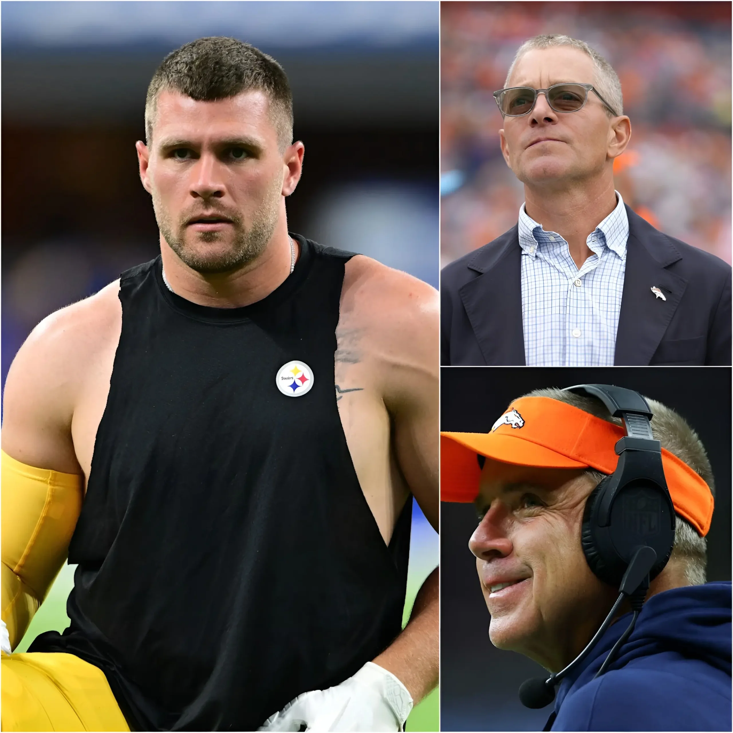 Cover Image for NFL TRANSFER MARKET SHOCKED 🚨 Reports are swirling that the Denver Broncos have floated a surprise trade idea involving Steelers defensive star T.J. Watt, sparking massive speculation across the league. Sources claim the proposal, tied to a bold new vision under Sean Payton, included a short-term deal aimed at reshaping the Broncos’ future. While details remain unconfirmed, insiders suggest the offer itself raised eyebrows inside league circles. But what has truly stunned fans and executives alike is the rumored response from T.J. Watt, which may have halted talks before they ever gained real traction.
