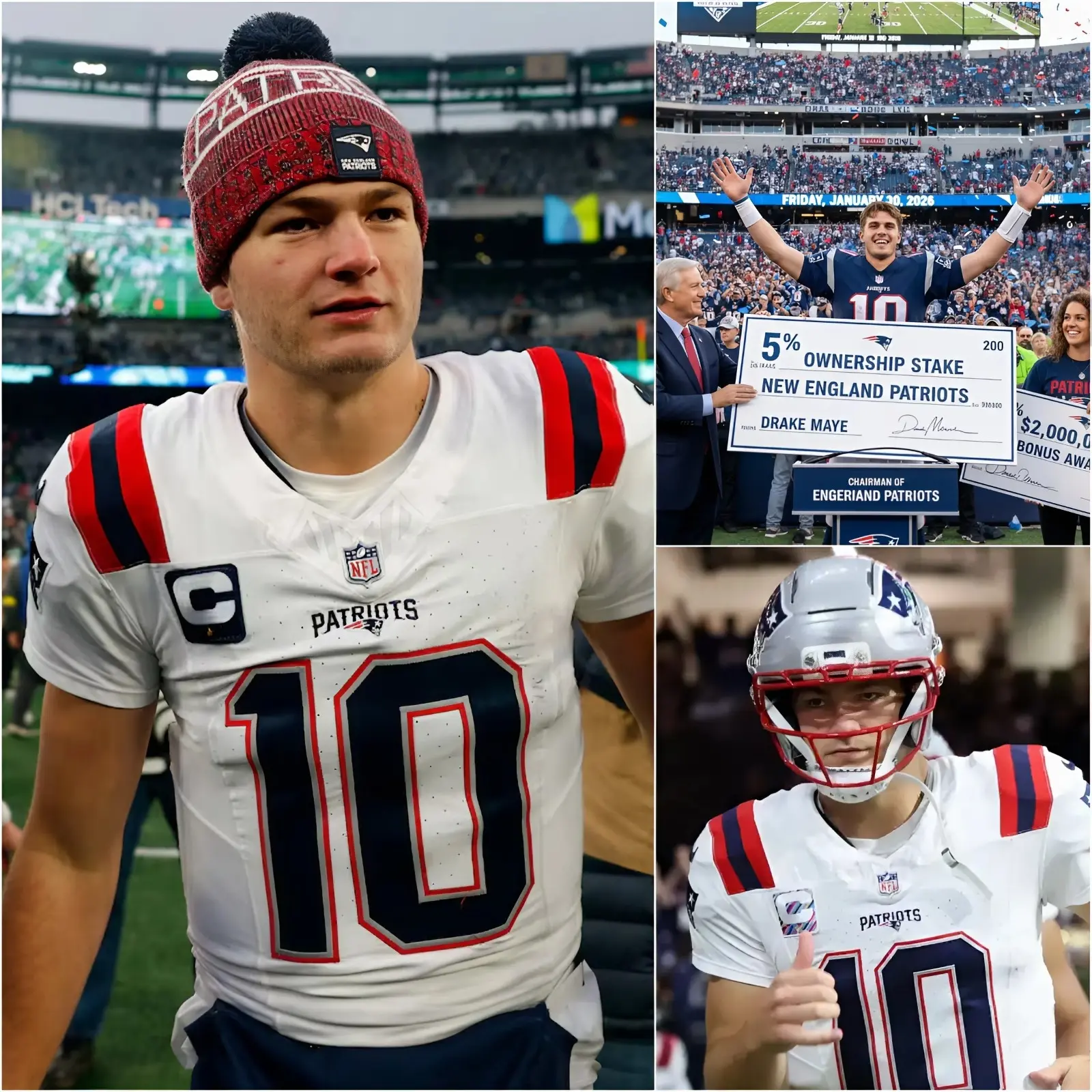 Cover Image for “He deserves it.” The president of the New England Patriots, Jonathan Kraft, recently announced a massive bonus for Drake Maye, with a promise to double it if he leads the team to win the championship this season. Even more remarkably, he also declared that he would give Maye a 5% stake in the Patriots — a reward never before seen in NFL history. In response to Jonathan Kraft’s gesture, Drake Maye recently had an interview before the finals, and his 10-word statement deeply moved the president, reflecting his strong affection for the New England Patriots.