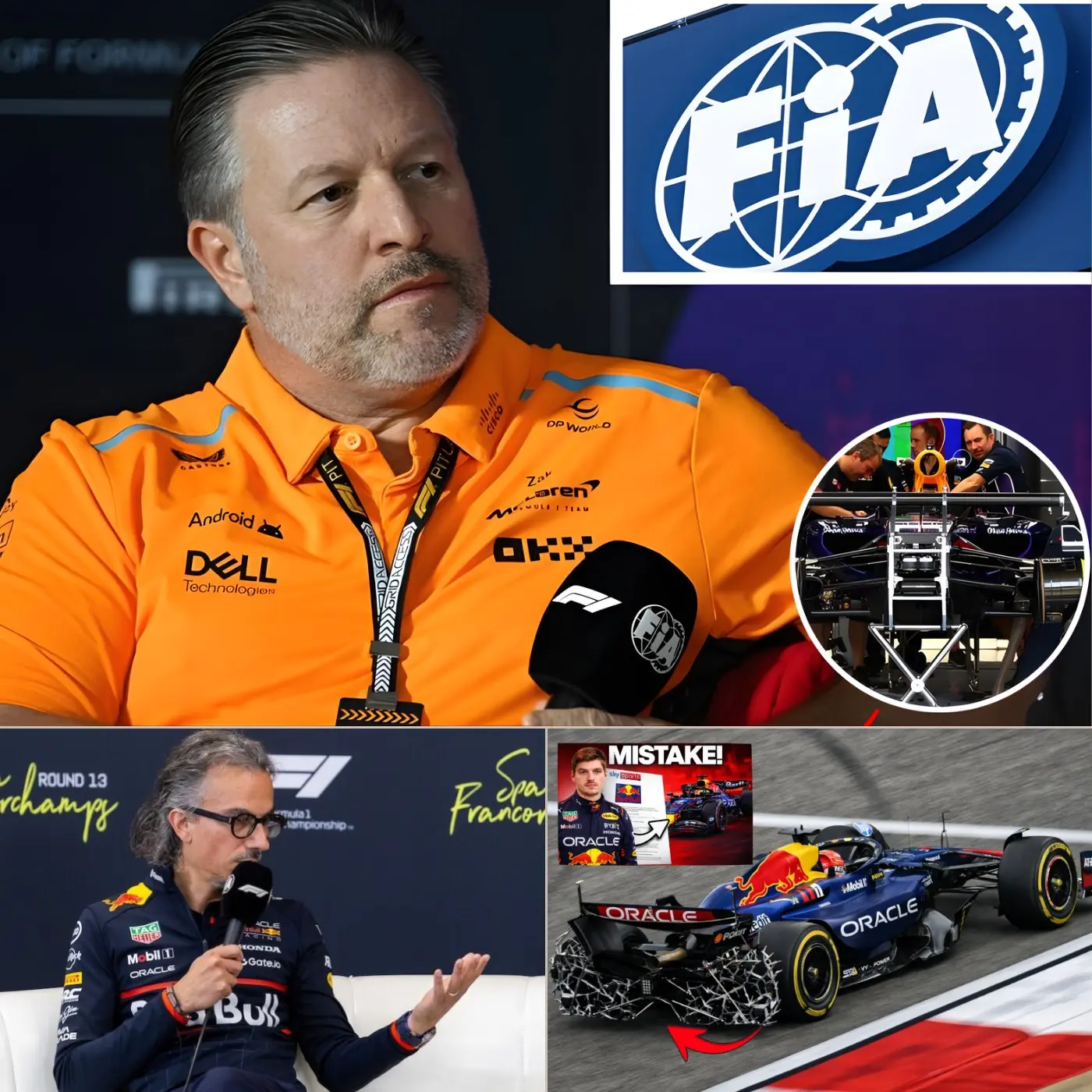 Cover Image for NIEUWSBERICHT🚨 Voorafgaand aan de Grand Prix van Australië heeft McLaren-teambaas Zak Brown een explosieve klacht ingediend bij de FIA ​​over de Red Bull RB22-motor – Laurent Mekies reageerde ook fel👇