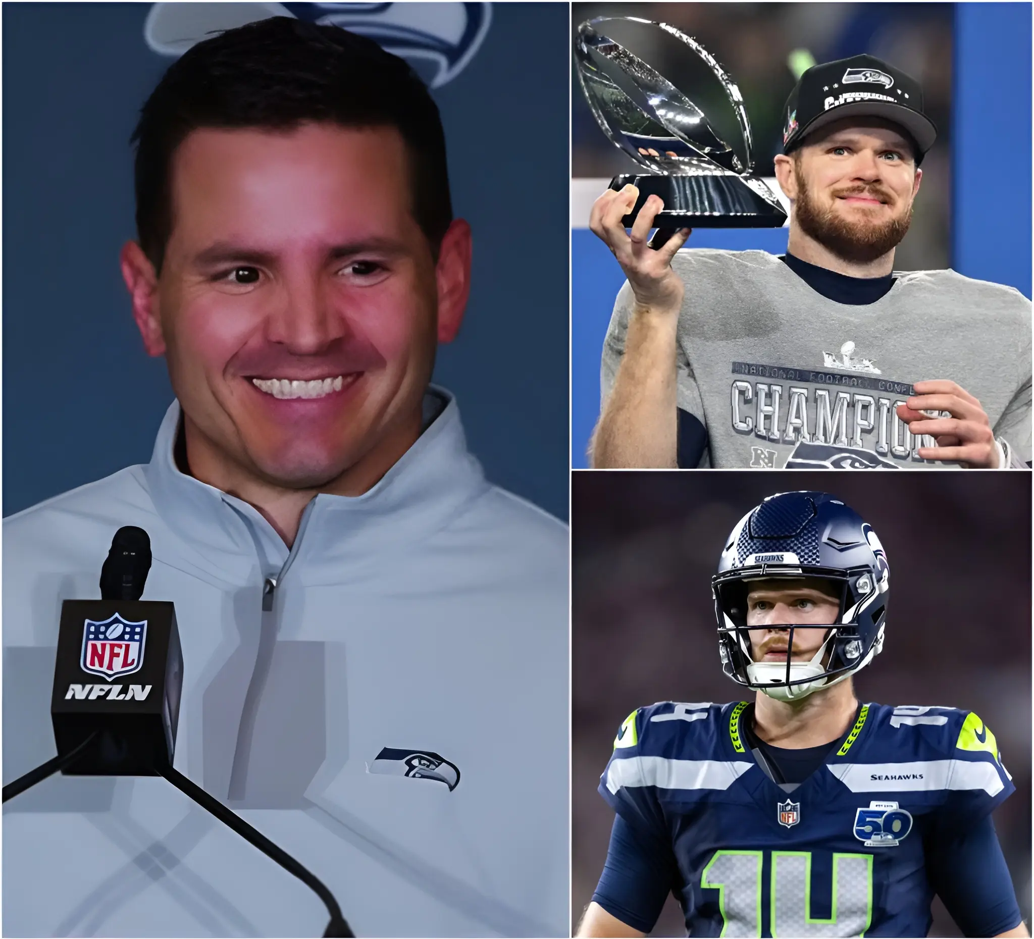 Cover Image for BREAKING NEWS: Seahawks head coach Mike MacDonald has provided an encouraging injury update on quarterback Sam Darnold ahead of their decisive Super Bowl LX rematch with the New England Patriots. MacDonald confirmed that Darnold is still managing an oblique issue that has limited his practice participation this week, but stressed that the veteran signal‑caller is expected to be ready and available to play in the championship game. He emphasized that although Darnold has been “sore” the team’s medical staff and coaching staff are confident in his preparedness and resilience as Super Bowl Sunday approaches. The coach’s optimistic tone has reassured fans that their leader will take the field against the Patriots, keeping Seattle’s championship hopes alive and igniting a wave of support from the Seahawks faithful.