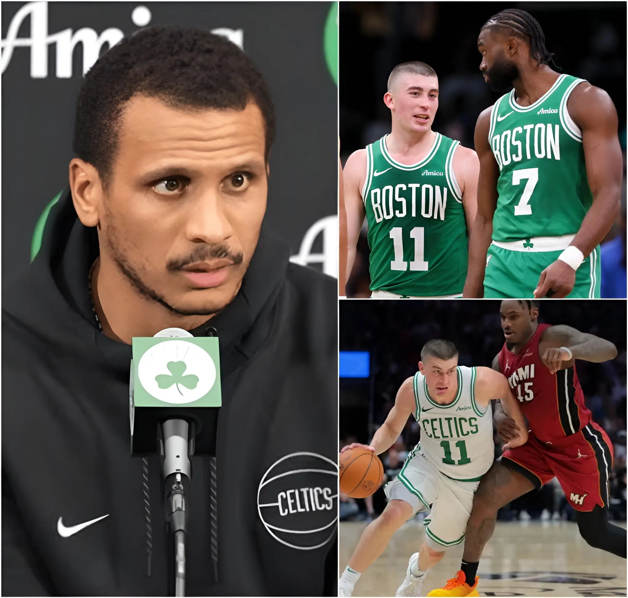 Cover Image for BREAKING NEWS: Boston Celtics head coach Joe Mazzulla has shocked the NBA with a bold disciplinary move, benching a star player for missing a critical strategy meeting due to a “family issue,” only for the player to be later spotted partying at a nightclub with Miami Heat players that same evening. The decision, made just before the highly anticipated Celtics–Heat showdown, has sparked a firestorm of controversy and debate within the team and the league. Mazzulla’s tough stance sends a strong message about accountability, emphasizing the importance of team culture and commitment in Boston’s locker room.