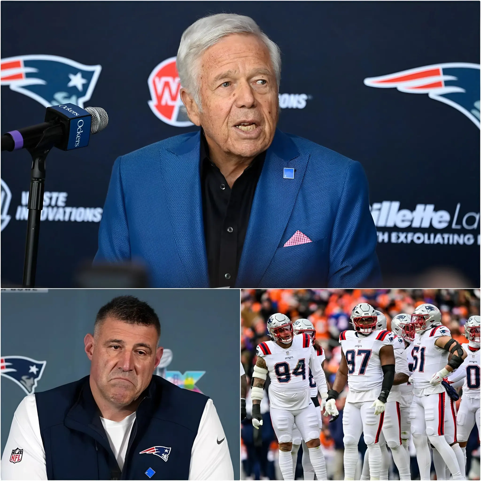 Cover Image for 🚨 BREAKING NEWS: Emergency closed-door meeting lasting over an hour between New England Patriots leadership and coaching staff — held just ONE DAY before the decisive Super Bowl 2025 championship game — has officially concluded. Patriots owner & CEO Robert Kraft personally confirms that HEAD COACH Mike Vrabel WILL… Full details in the comments below 👇👇