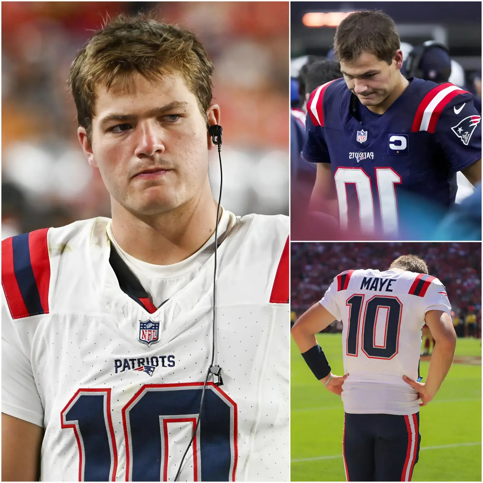 Cover Image for 😢”I APOLOGIZE TO PATRIOTS FANS AND THE ENTIRE NFL… I KNOW EXACTLY WHY THEY DIDN’T GIVE ME MVP!” 23-year-old Patriots star Drake Maye tears up in front of the camera for the first time – revealing the “dark truth” In an Exclusive Interview: “That 1 Vote for Herbert Was Not Random – It Was a Conspiracy to Protect Stafford!”