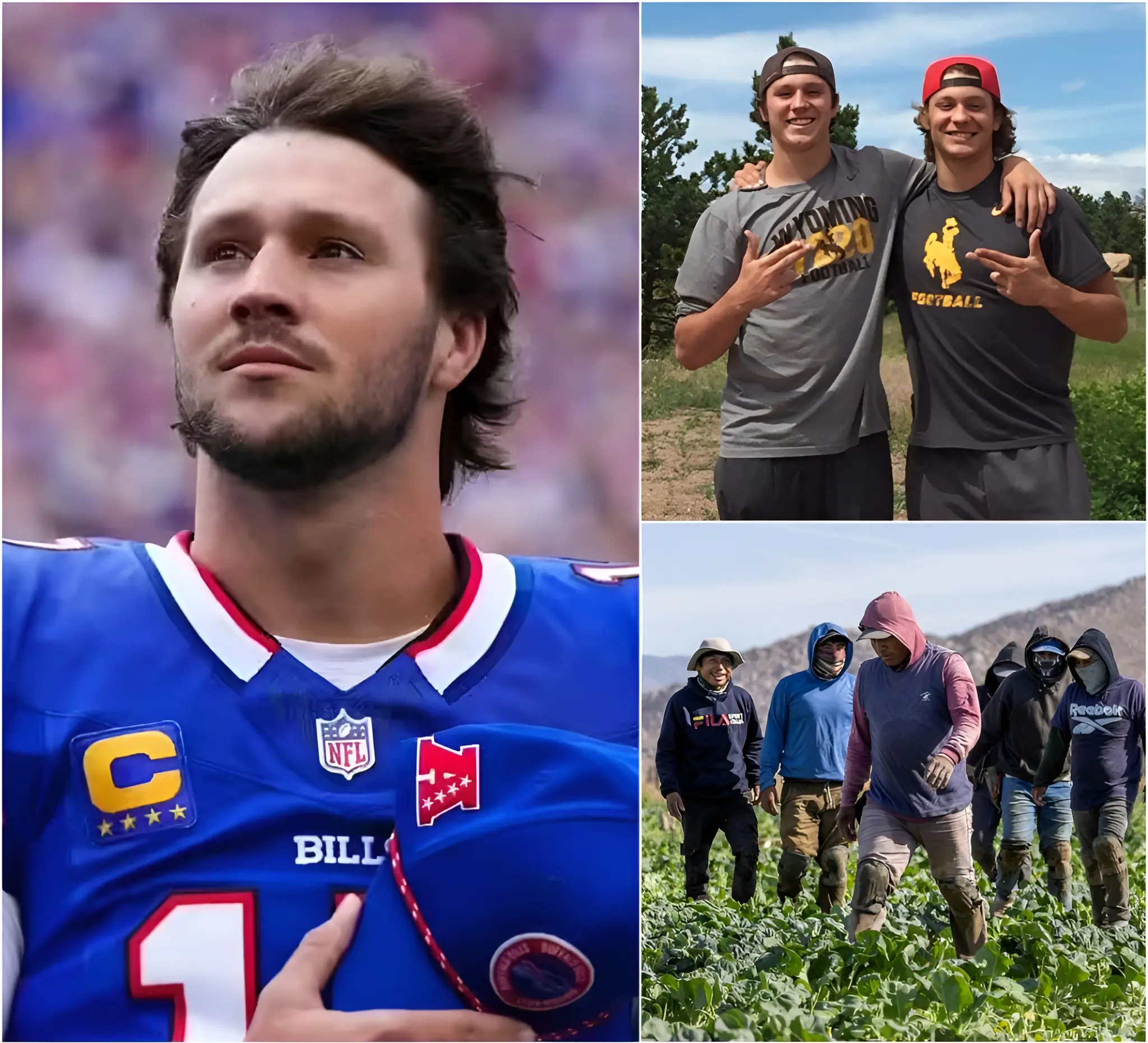 Cover Image for GOOD NEWS: Josh Allen, quarterback of the Buffalo Bills, recently made a meaningful charitable contribution by donating money and supplies to farmers in Firebaugh, California, who are facing challenges due to an ongoing drought. He expressed his desire to give back and help the farming community, which is struggling to maintain agricultural production. Allen’s gesture has been widely praised by local residents and sports fans, highlighting his dedication and social responsibility off the field.