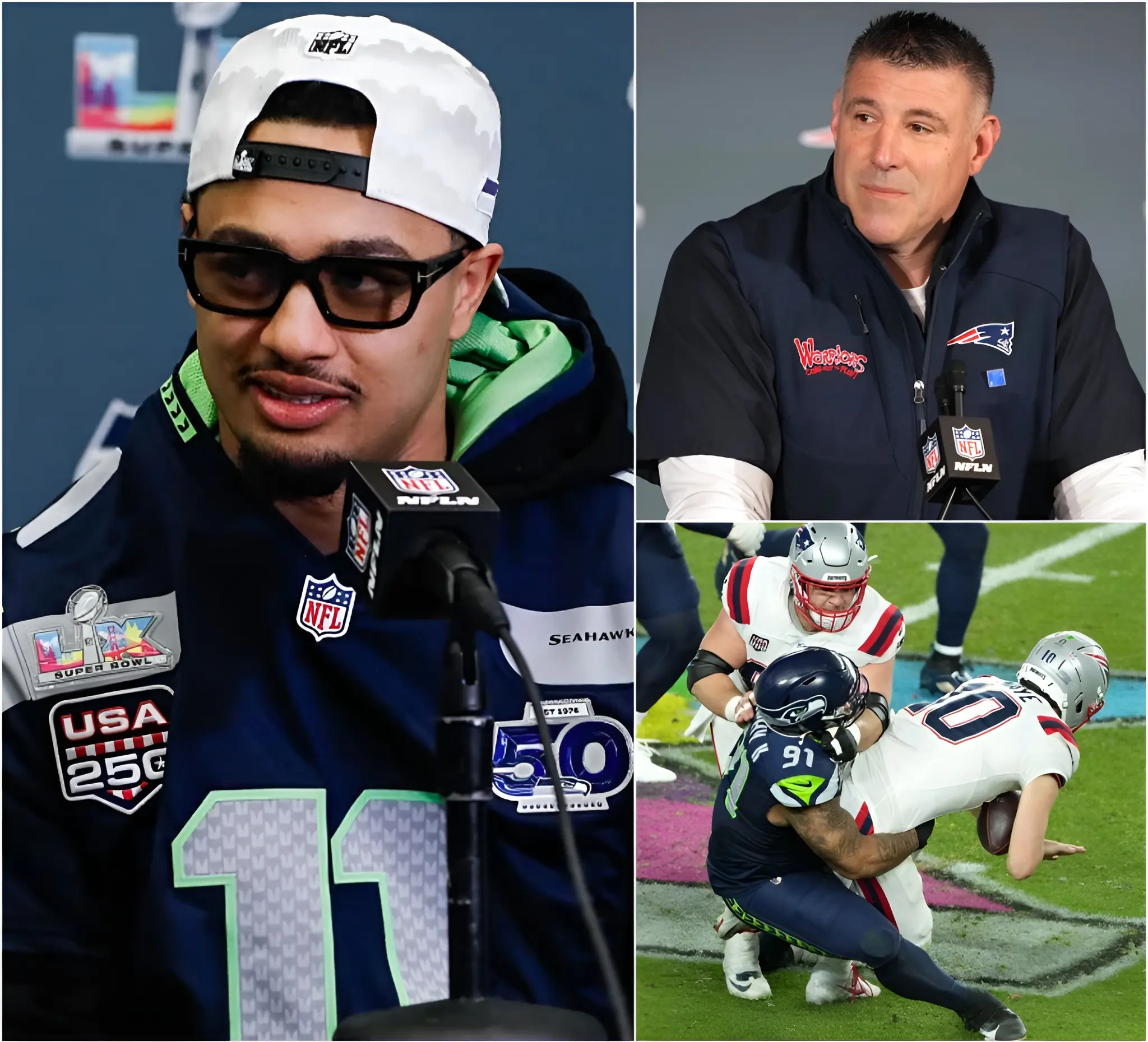 Cover Image for “WHY DIDN’T YOU USE THOSE ‘TECHNICAL ISSUE’ HEADSETS TO JAM US THIS TIME?” Seahawks star Jaxon Smith-Njigba mocked Patriots players after Super Bowl LX, throwing a sarcastic jab at New England’s past controversies. He implied that the Patriots looked lost without the off-field advantages critics have accused them of before. The comment quickly spread online, reigniting old debates and angering Patriots fans. Many viewed it as an unnecessary shot after a decisive win. Patriots head coach Mike Vrabel did not let the remark slide. His response, brief and firm, immediately changed the tone of the discussion.