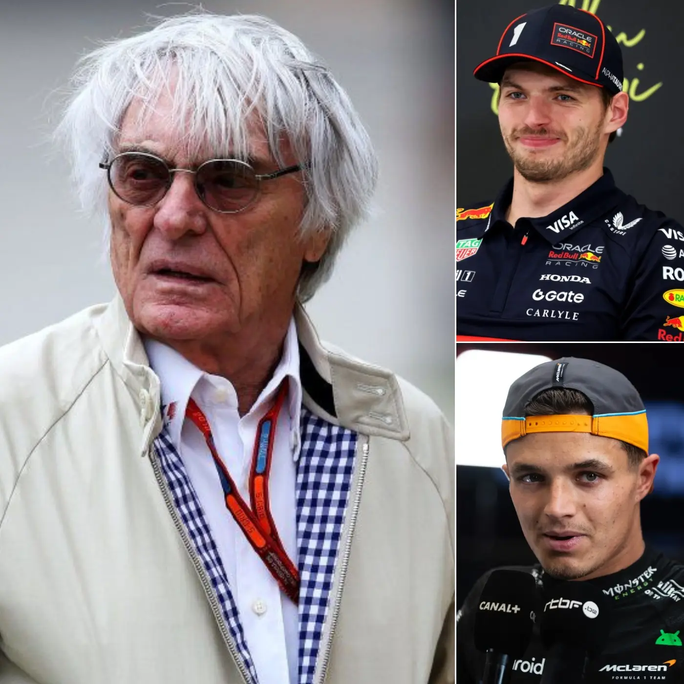 Cover Image for “LANDO, MAX GAAT DIT JAAR ZEKER WINNEN, JIJ HEBT MAAR ÉÉN JAAR GEWONNEN DANKZIJ DE HULP VAN JE VADER.” — Bernie Ecclestone schokte de hele F1-wereld toen hij verklaarde dat Lando Norris nooit een echte rivaal zou worden van viervoudig wereldkampioen Max Verstappen, wat een golf van verbazing teweegbracht in de F1-racewereld. Slechts enkele uren later ontkende Norris dit stellig, tot grote vreugde van fans wereldwijd 👇