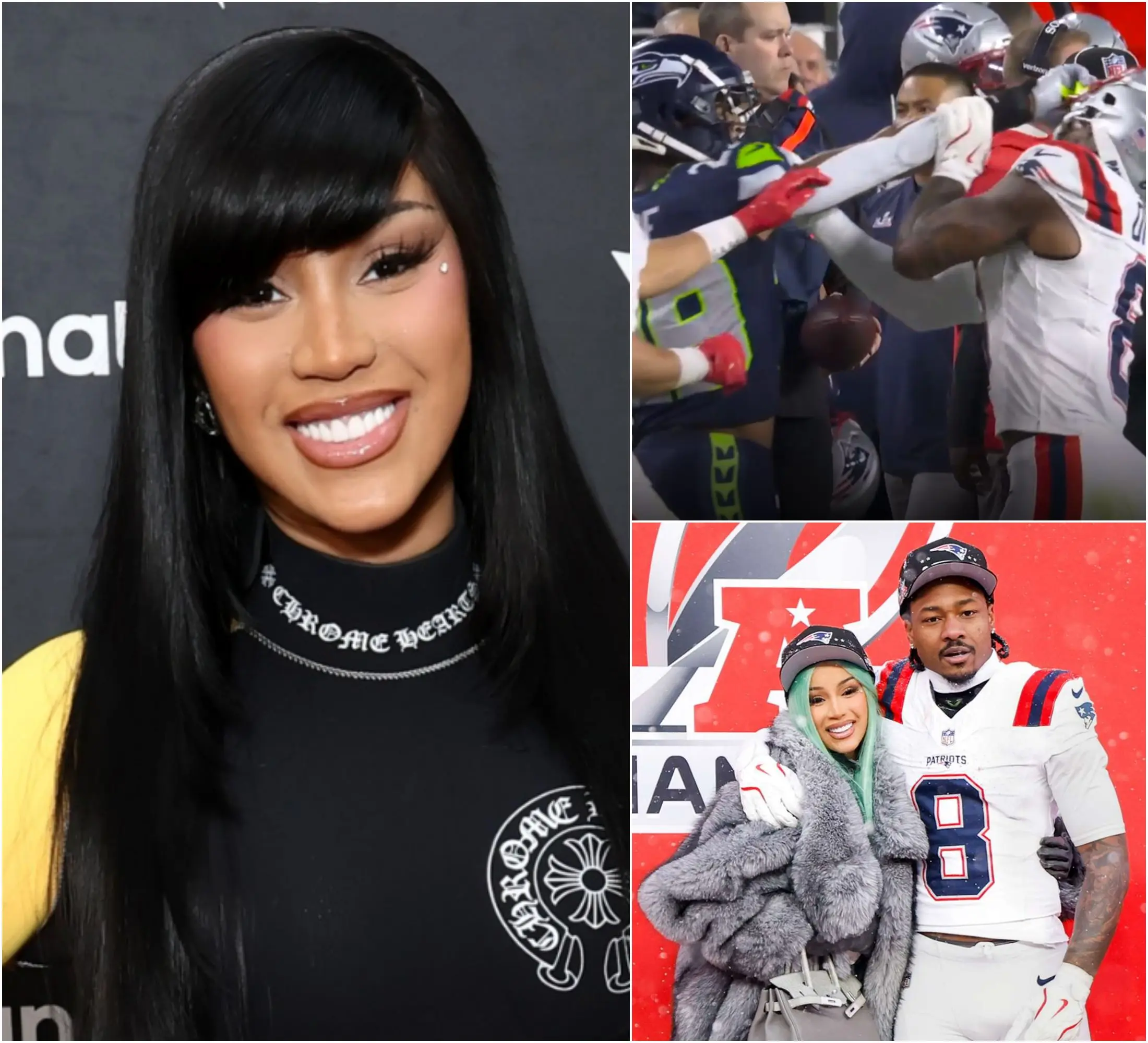 Cover Image for SHOCKING NEWS: Cardi B has officially unfollowed Patriots star Stefon Diggs after he was caught punching Seahawks defender Josh Jobe during Super Bowl LX. The cold move instantly set social media on fire, sparking wild speculation about what’s really going on between the two. Many fans believe Cardi B refuses to tolerate violence and Diggs’ loss of control on the biggest stage of his career. Others suspect this is a clear sign of serious cracks forming around Diggs’ inner circle. Off-field drama is now burning just as fiercely as the Patriots’ on-field collapse.
