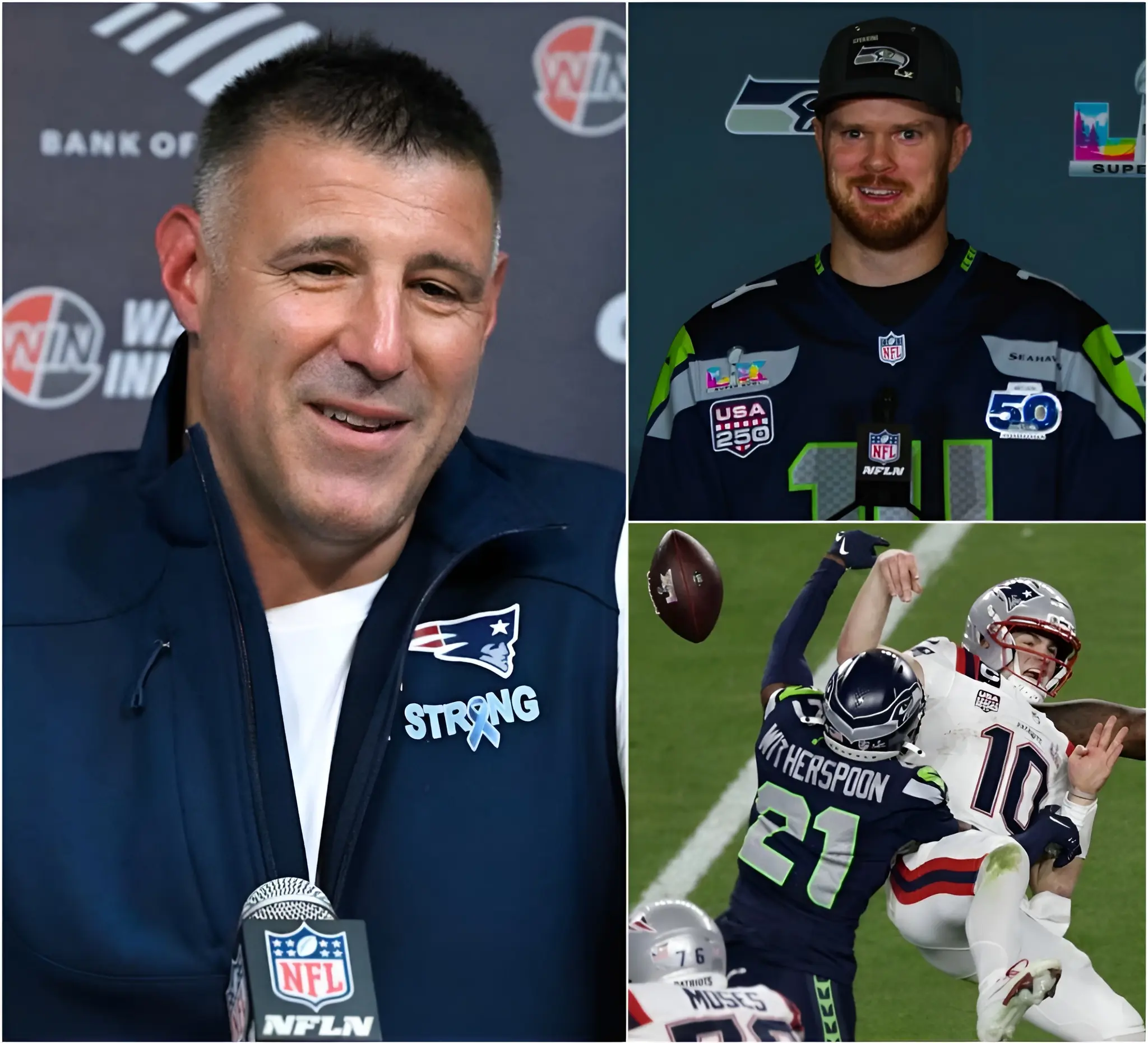 Cover Image for “Are you seeing ghosts anywhere?” the Seahawks’ star quarterback taunted Drake Maye after New England’s 13–29 defeat to Seattle in Super Bowl LX. He implied that the young Patriots QB looked overwhelmed under pressure, struggling to read Seattle’s defense on the biggest stage. The jab quickly spread across sports networks and social media, fueling fresh debate about Maye’s performance. Patriots head coach Mike Vrabel immediately stepped in to defend his quarterback, insisting that adversity builds greatness and that Maye will answer critics the only way that matters — on the field.