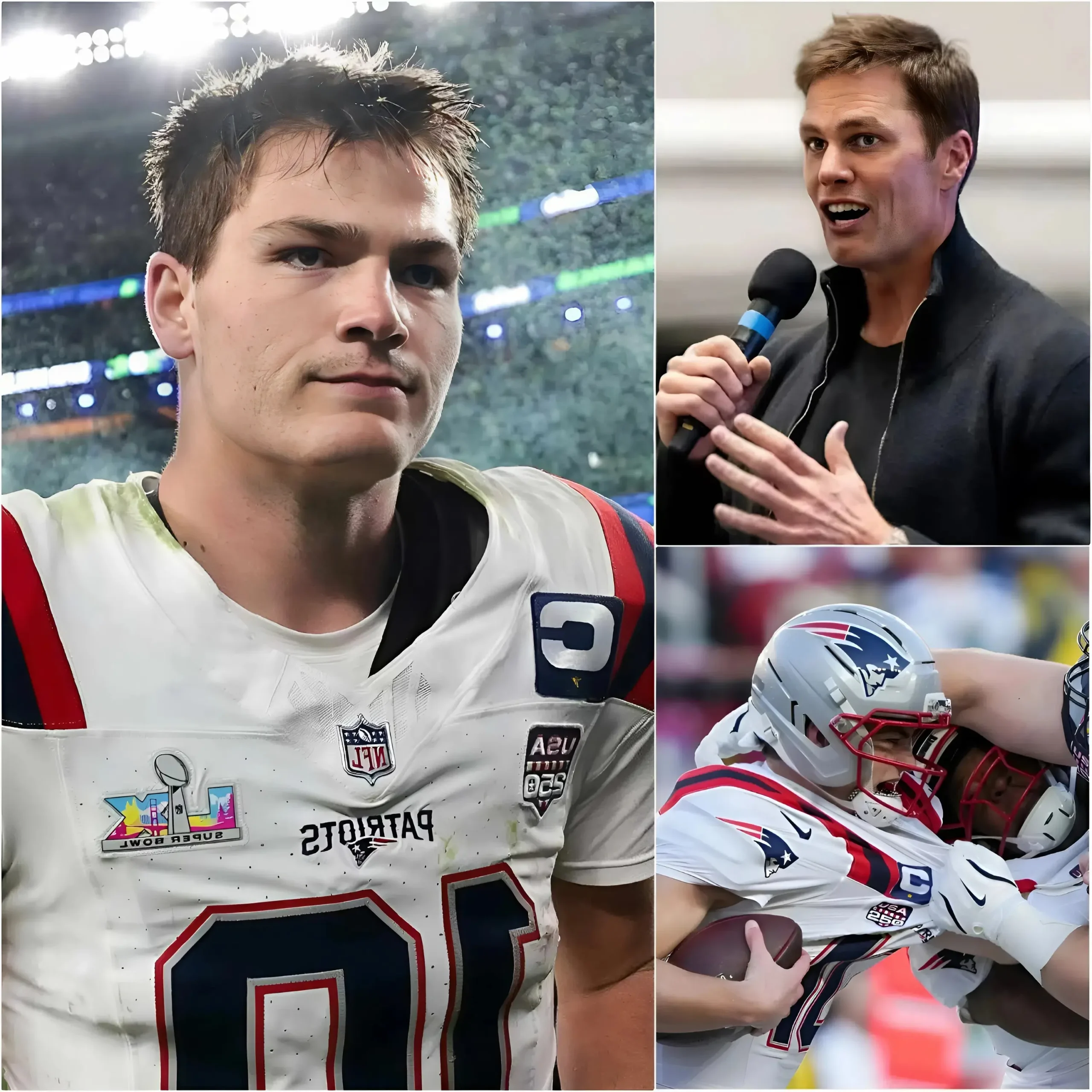 Cover Image for âHE DESERVES MUCH MORE THAN THISâ â Legendary Tom Brady has just spoken out in defense of Drake Maye: âWhat is happening to Drake Maye is a crime in the world of football.â How can people be so cruel as to abandon and attack a 23-year-old young man â the one carrying the responsibility and the hopes of the entire New England Patriots on his shoulders? Tom Brady then delivered a 12-word warning that shook the entire NFL world, leaving fans stunned and unable to believe what they had just heard. đđ