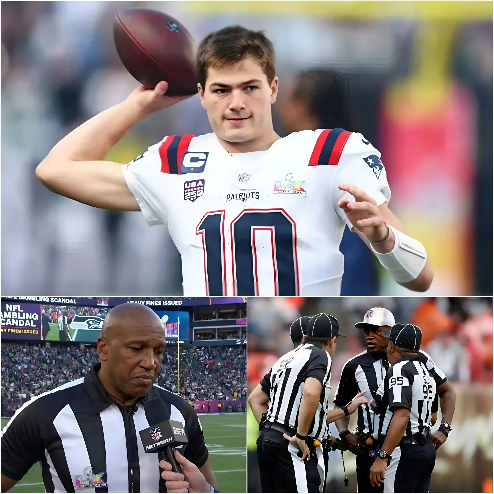 Cover Image for A FEW MINUTES AGO: Good news for New England Patriots: Three referees assigned to Super Bowl LX (Seahawks vs. Patriots, the 2025 NFL championship game) have been summoned for investigation regarding gambling activities and allegations of past bias. If no new developments alter the situation, the game result will be voided and the Super Bowl will be replayedâan unprecedented event in league history. The NFL has also released the initial statements from the involved refereesâŚđđ