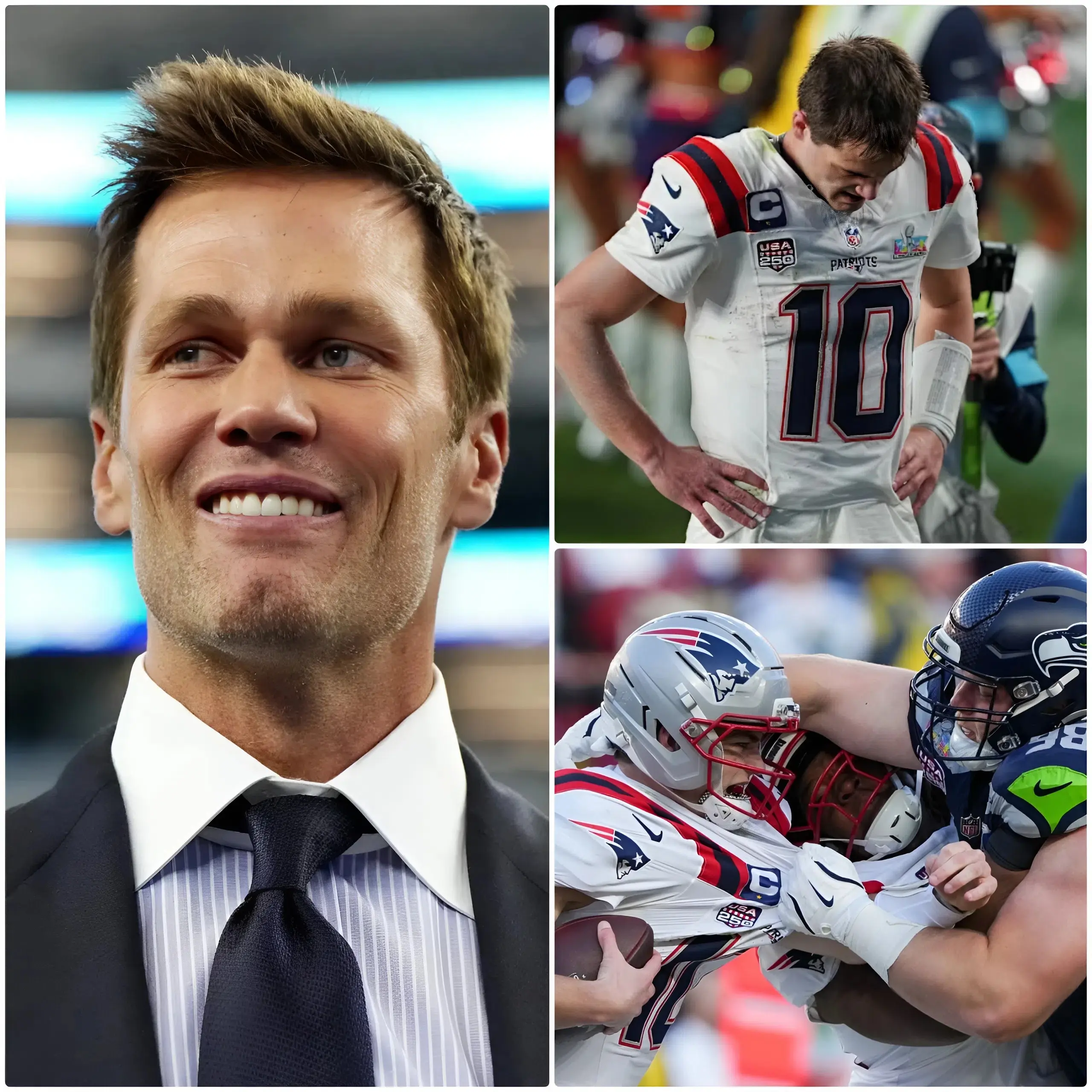 Cover Image for A SHOCKING MOMENT: NFL legend and quarterback Tom Brady broke his silence with a powerful statement defending Drake Maye after New England’s hard-fought but convincing loss to the Seahawks in Super Bowl LX. “What’s being done to him right now goes against the very soul of football,” Brady said. “People forget he’s a young quarterback standing on the biggest stage in the sport, facing one of the most aggressive and complete teams in the league, and he still showed up without excuses. He carried New England’s hopes, took hit after hit, never asked for sympathy, never pointed fingers — he just competed until the final whistle. That’s not weakness, that’s character. Drake Maye is rare. Instead of tearing him down after a Super Bowl loss, especially against a team as strong as Seattle, this league should be respecting the fight he showed and the future he represents.”