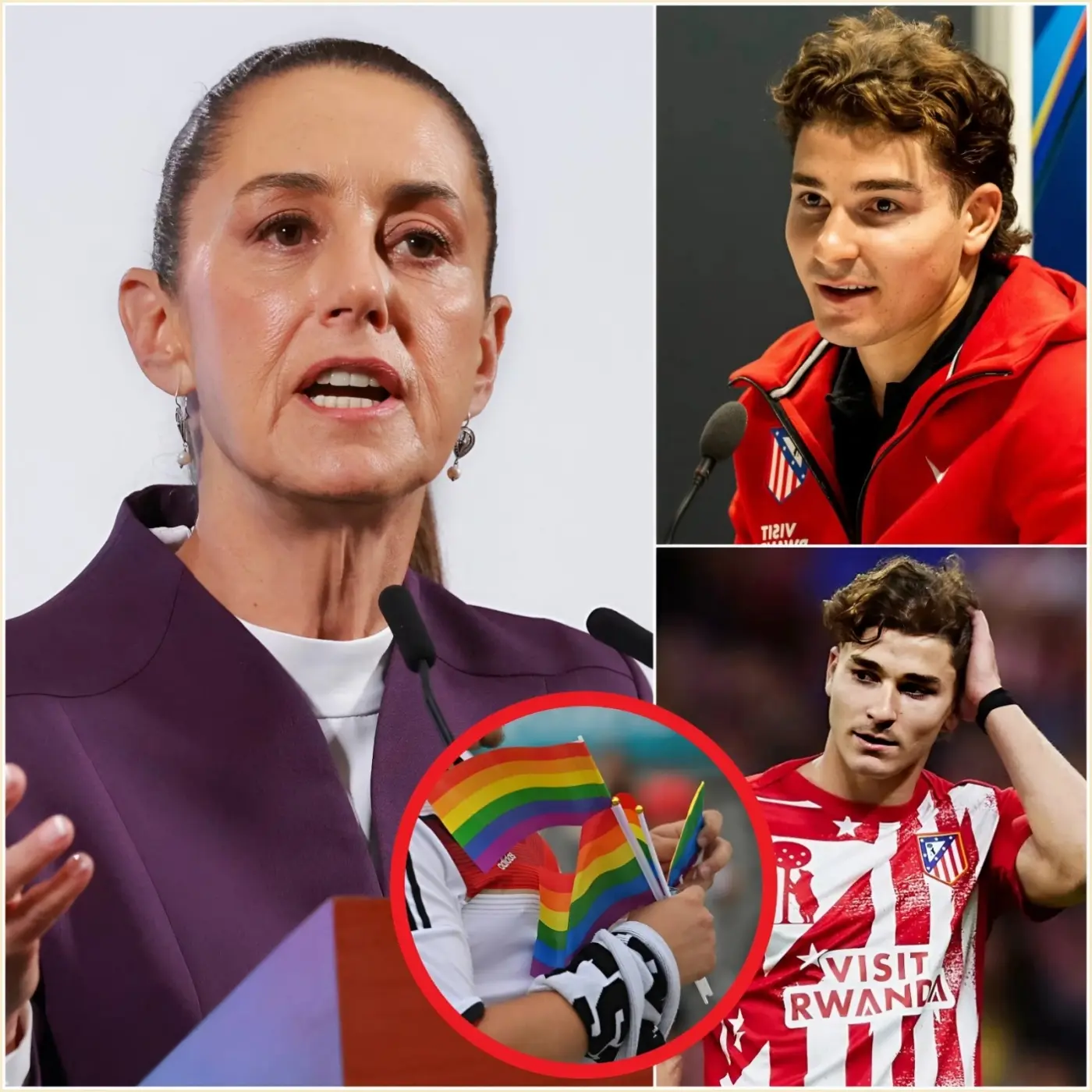 Cover Image for 🚨“¡SIÉNTATE, BARBIE!” El delantero argentino Julián Álvarez, estrella del Atlético de Madrid, fue interrumpido inesperadamente durante una transmisión televisiva en vivo cuando Claudia Sheinbaum lo llamó públicamente “TRAIDOR” por negarse a participar en la campaña de concientización LGBTQ+ de su organización para la temporada 2026. Momentos después, mientras Claudia intentaba intensificar el conflicto, recibió una respuesta fría y cortante del futbolista argentino, suficiente para silenciar a todo el estudio, y ella claramente retrocedió en su asiento. El público del estudio aplaudió entonces, no en defensa de Claudia, sino en apoyo a Julián Álvarez, quien, con solo catorce palabras, transformó un acalorado debate en una lección de compostura, respeto y autocontrol bajo presión política y mediática.