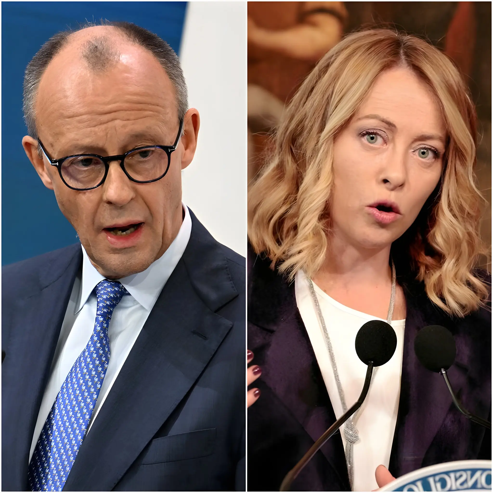 Cover Image for Friedrich Merz Dachte, Er Könnte Giorgia Meloni In Rom FĂŒr Seine Eigenen Politischen Ziele Einspannen. Doch Was Als Harmloses Treffen Geplant War, Endete In Einer Diplomatischen Katastrophe. Vor Den Augen Der Weltpresse Entlarvte Meloni Ihn Nicht Nur Als Unvorbereiteten Taktiker, Sondern Zog Sein Gesamtes Politisches Kartenhaus Zum Einsturz. Sie Prangerte Die Doppelmoral Der Deutschen Politik An Und Zeigte, Wie Weit Merz Von Einer Echten EuropĂ€ischen FĂŒhrungsrolle Entfernt Ist. Erfahre, Warum Dieser Vorfall Nicht Nur Merz, Sondern Auch Deutschland Blamierte â Alle Details Im Kommentar!