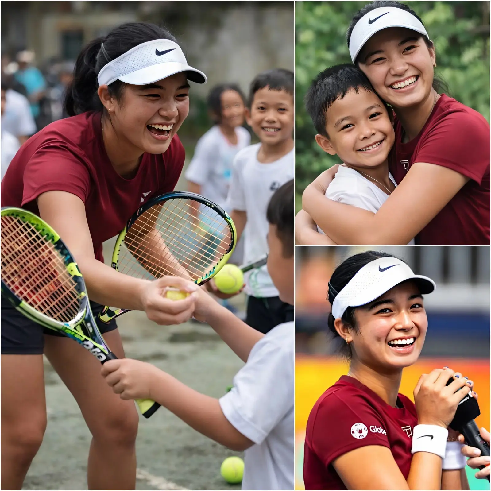 Cover Image for EMOTIONAL: Just before stepping into the main draw of the 2026 Australian Open, Alexandra Eala quietly carried out a beautiful act that left the global tennis community deeply moved. No announcements, no paparazzi, no flashy press releases â Eala silently visited a childrenâs hospital in Melbourne. She arrived alone, dressed in simple sportswear, carrying her familiar racquet and a few tennis balls. She patiently signed autographs on caps, shirts, and even on the walls of hospital rooms â for children who had never had the chance to watch a live tennis match. Eala gently hit balls with the kids, taught them how to hold a racquet, and practiced simple forehands, laughing and playing with pure joy. Then came the most emotional moment of all: Eala gave each child a special gift. Overwhelmed with happiness, the children wrapped their arms tightly around her â a warm memory they may carry for a lifetime.