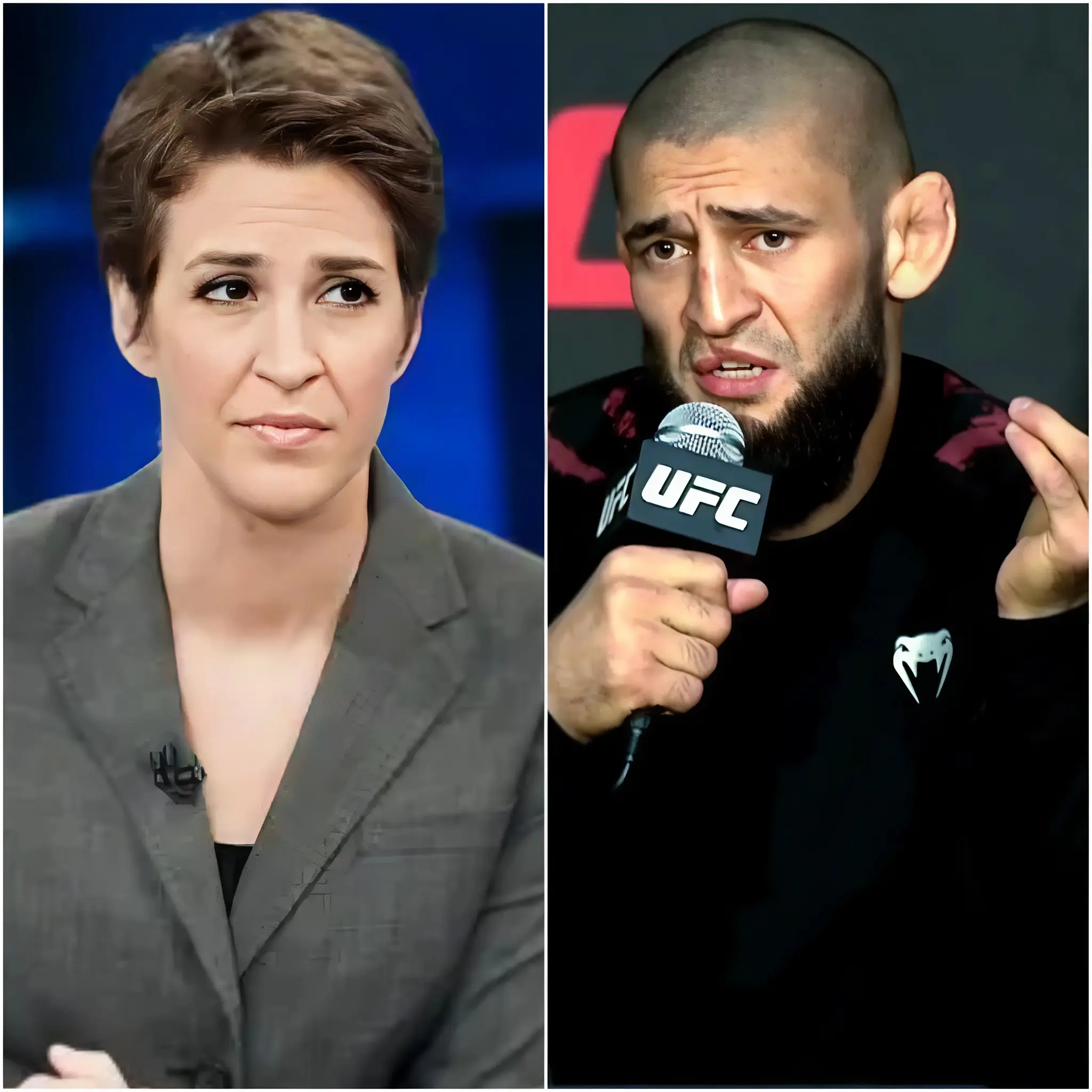 Cover Image for 😱”¡SIÉNTATE, BARBIE!” La estrella de MMA, Khamzat Chimaev, fue interrumpido abruptamente durante una transmisión televisiva en vivo cuando Rachel Maddow lo tildó públicamente de “TRAIDOR” por negarse a participar en una campaña de concienciación LGBTQ+ lanzada por su organización pocos días antes de su combate en UFC Fight Night. La confrontación escaló rápidamente. Mientras Maddow seguía presionándolo, cuestionando sus creencias personales y su responsabilidad como figura pública, la tensión dentro del estudio se hizo inconfundible. Las cámaras capturaron cada segundo del intercambio mientras se desarrollaba en vivo. Entonces, en cuestión de momentos, Chimaev dio una respuesta aguda pero serena: catorce palabras cuidadosamente elegidas que sobresalieron del ruido. Su voz se mantuvo firme, controlada e inquebrantable a pesar de la creciente presión. El estudio quedó en silencio. Incluso Maddow pareció momentáneamente aturdido. Segundos después, el público estalló en aplausos, no en defensa del presentador, sino en apoyo a Chimaev, quien había transformado una acalorada confrontación política en una muestra de confianza, serenidad y determinación pocos días antes de entrar al octágono