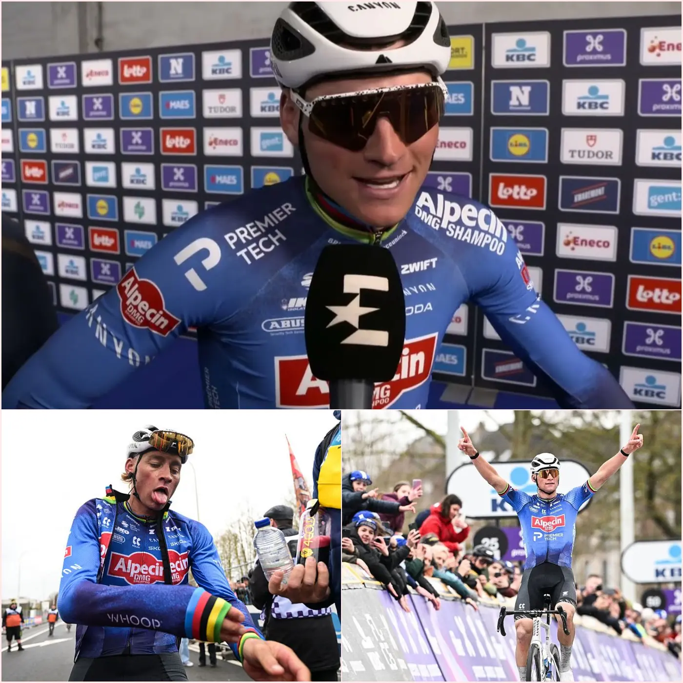 Cover Image for “I SOLD MY SOUL FOR THIS VICTORY!” Mathieu Van Der Poel’s chilling confession shocked the world. After his spectacular solo performance at Omloop Het Nieuwsblad, the shocking secret of his doping use leaked, leading the UCI to issue an immediate lifetime ban! However, a leaked video revealed a completely different truth, leaving everyone stunned… 🏊‍♂️🚨