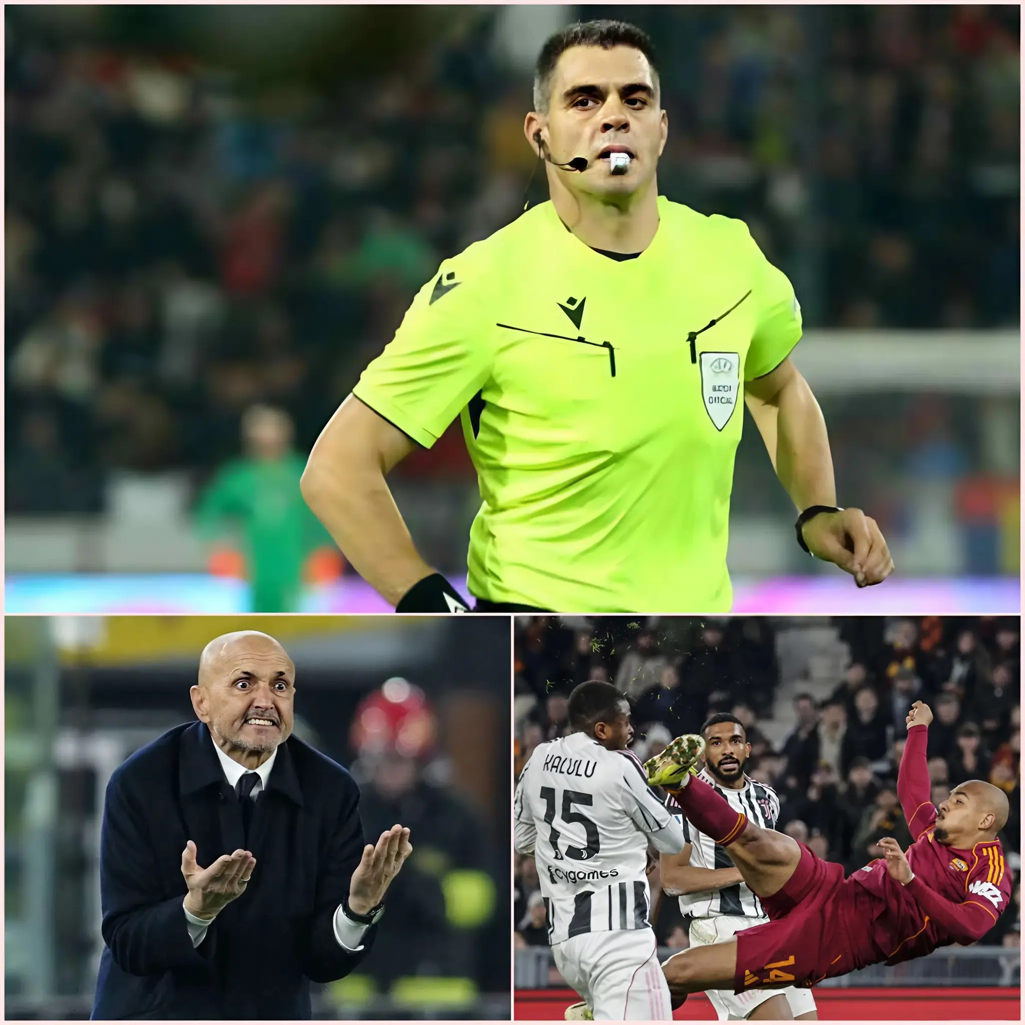Cover Image for 🚨”HA INGANNATO TUTTI!” Pochi secondi dopo il drammatico pareggio per 3-3 contro la Roma, l’allenatore Spalletti, con il volto rosso dalla rabbia, ha puntato il dito contro l’arbitro Simone Sozza e lo ha accusato a gran voce di parzialità nei confronti della Roma e di aver seriamente influenzato l’esito della partita, chiedendo alla Serie A di avviare immediatamente un’indagine urgente. Solo 5 minuti dopo, davanti a decine di telecamere, Simone Sozza ha alzato lentamente la testa e ha rivelato una verità sconvolgente che ha sbalordito l’intera comunità calcistica italiana…