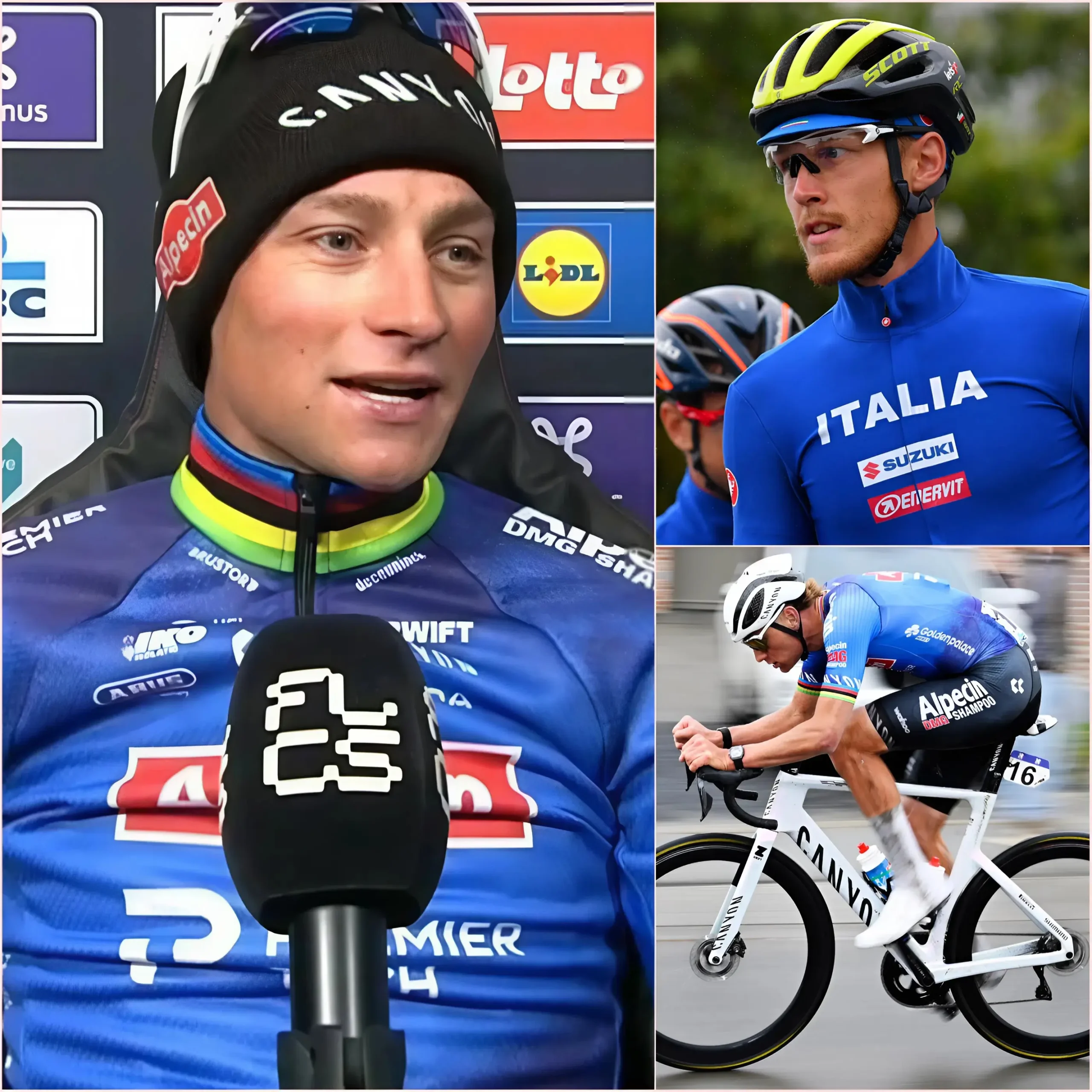 Cover Image for “I CANNOT REMAIN SILENT IN THE FACE OF THIS LIE!” – Matteo Trentin exploded as he exposed Van der Poel’s “mechanical doping” in the recent race. Trentin claimed the Dutch superstar’s car made “strange” noises never heard before. As soon as the evidence was submitted to the UCI, Van der Poel broke down in tears in the locker room and uttered 12 bitter words to justify his actions, initiating a brutal legal battle 👇