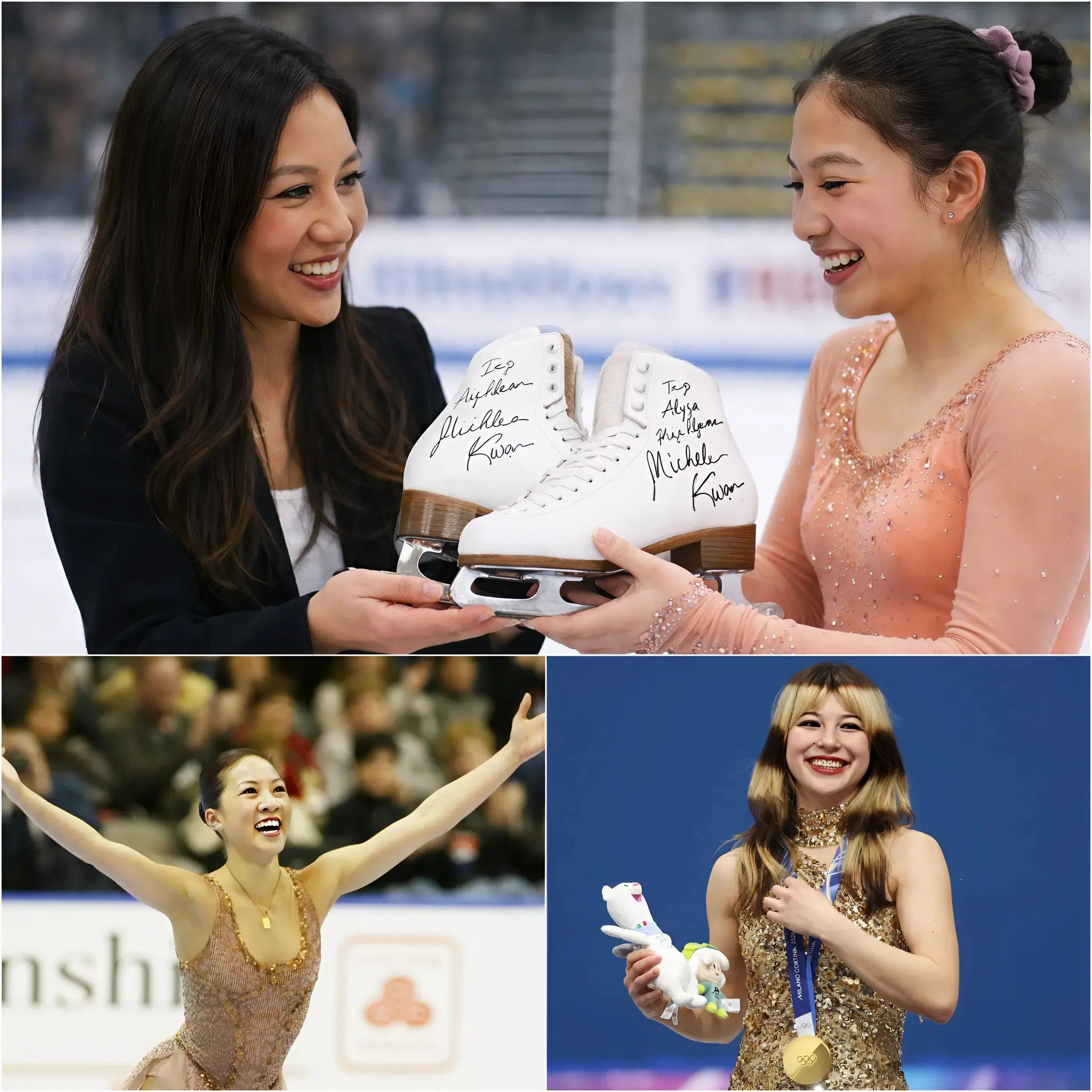 Cover Image for Michelle Kwan gifted Alysa Liu a pair of vintage figure skates signed by her, along with a touching message: “You have a burning passion. Don’t let the noise extinguish it.” A humble yet powerful gesture, capable of inspiring an entire new generation of figure skaters. Alysa responded to this gift with 10 words that deeply moved Michelle Kwan…!!!!