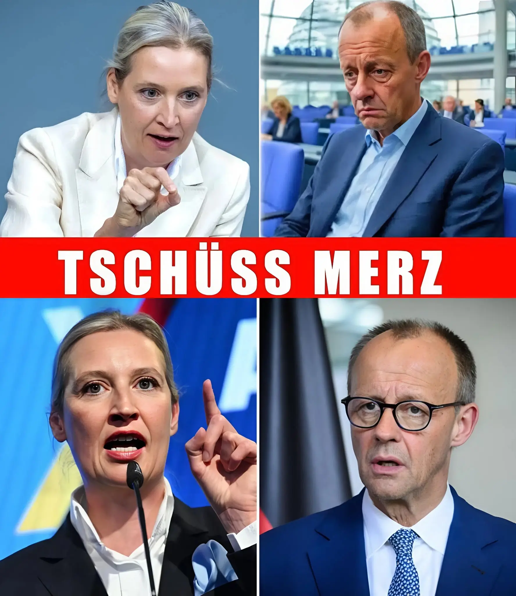 Cover Image for POLITISCHES ERDBEBEN! 🚨 Während die Bürger unter der Last von Inflation und Steuern ächzen, platzt im Bundestag die Bombe. Alice Weidel konfrontiert Friedrich Merz mit einer Wahrheit, die er offensichtlich nicht hören will – und seine Reaktion spricht Bände! 😱 Während Milliarden ins Ausland fließen, müssen unsere Rentner und Kranken jeden Cent zweimal umdrehen. Das Video zeigt gnadenlos: Die politische Landschaft verschiebt sich radikal. Ist das das Ende der Brandmauer? Die Zahlen aus dem Osten sind ein Schock für die Altparteien. Wer jetzt noch wegschaut, verpasst den Wandel! 👇 Lest die ganze Analyse und was wirklich hinter den Kulissen passiert im ersten Kommentar!