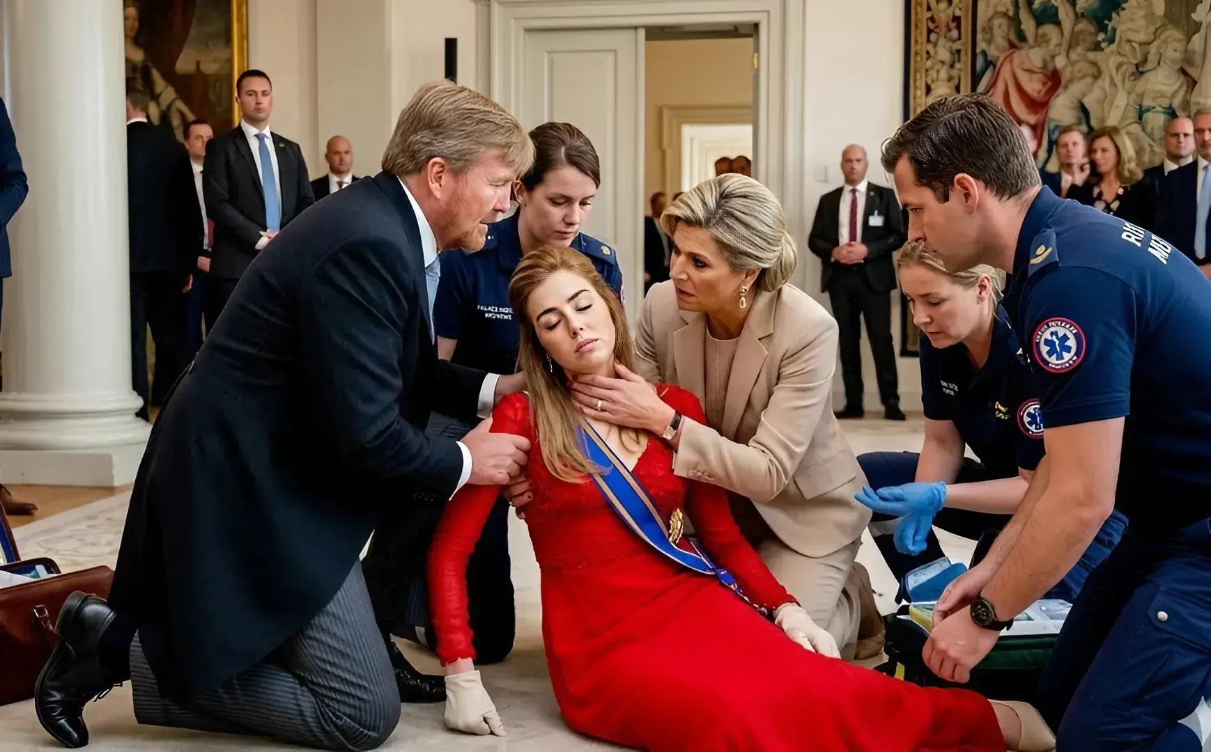 Cover Image for 10 MINUTEN GELEDEN: Er brak chaos uit in het koninklijk paleis toen prinses Alexia plotseling in elkaar zakte tijdens een gespannen familiebijeenkomst. Beveiligingspersoneel en artsen van de overheid schoten haar te hulp, terwijl de menigte, waaronder koning Willem-Alexander, koningin Máxima en duizenden burgers, in verbijsterde stilte toekeek. Nu hebben we een ontroerende update over prinses Alexia’s strijd tegen haar terminale ziekte…