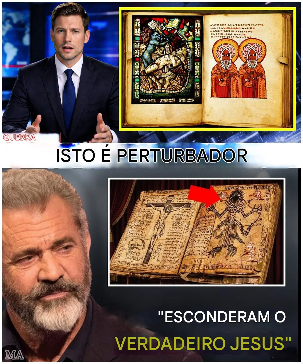 Cover Image for Mel Gibson afirma que a Bíblia Etíope Antiga revela um retrato de Jesus que o mundo nunca deveria ter visto 😱