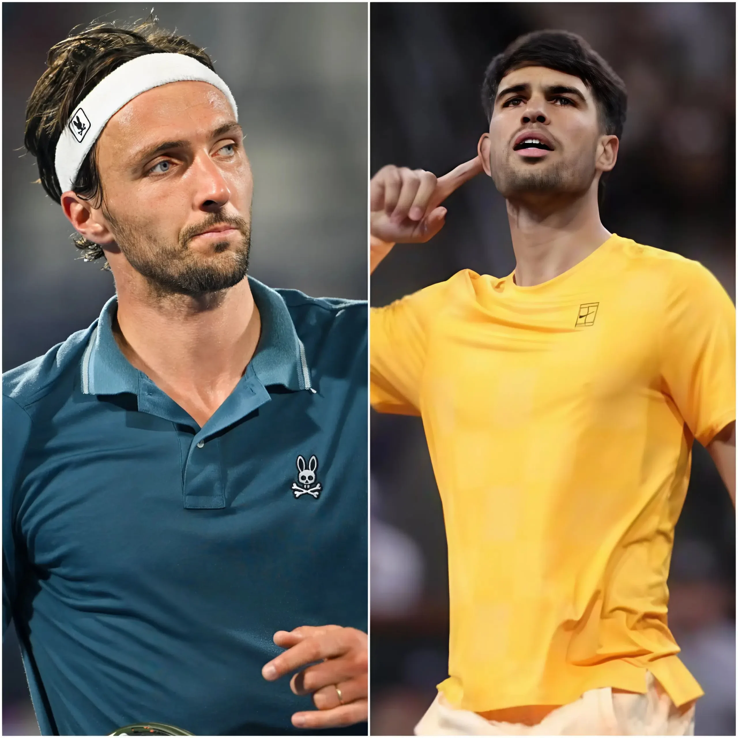 Cover Image for “¿TE CREES GRACIOSO?” Arthur Rinderknech sorprendió a todos al burlarse de la celebración “única” de Carlos Alcaraz frente a miles de personas en Indian Wells, causando revuelo en todo el estadio. Pero tan solo 5 minutos después, el número 1 del mundo hizo algo completamente inesperado, dejando atónitos tanto a su oponente como al público.