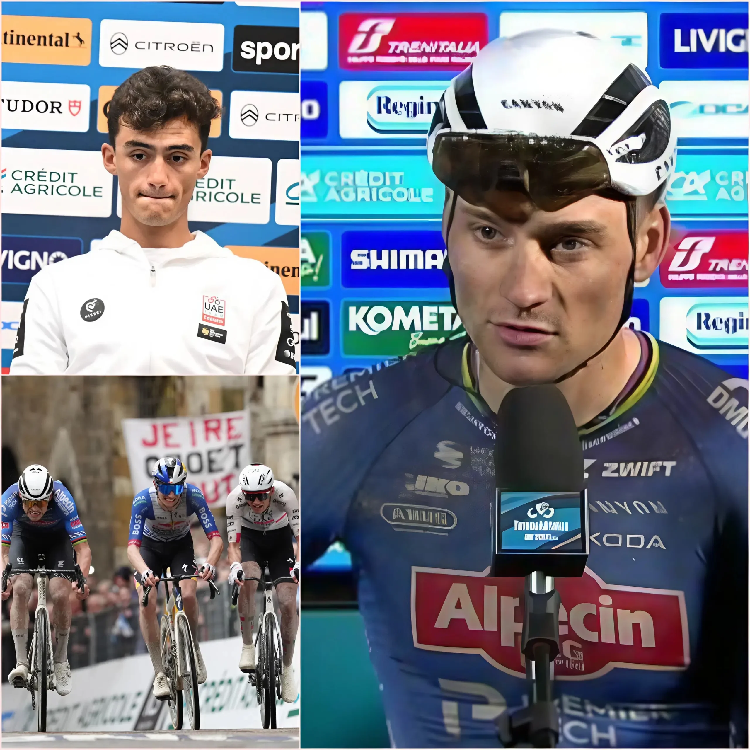 Cover Image for 🚨 San Gimignano Shock: Isaac del Toro Accuses Mathieu van der Poel of Cheating After Dramatic Mud Battle! A 45-second dashcam video allegedly captures the moment his bike was forced toward a cliff, igniting controversy. Van der Poel’s mysterious 12-word response has left the cycling world stunned.