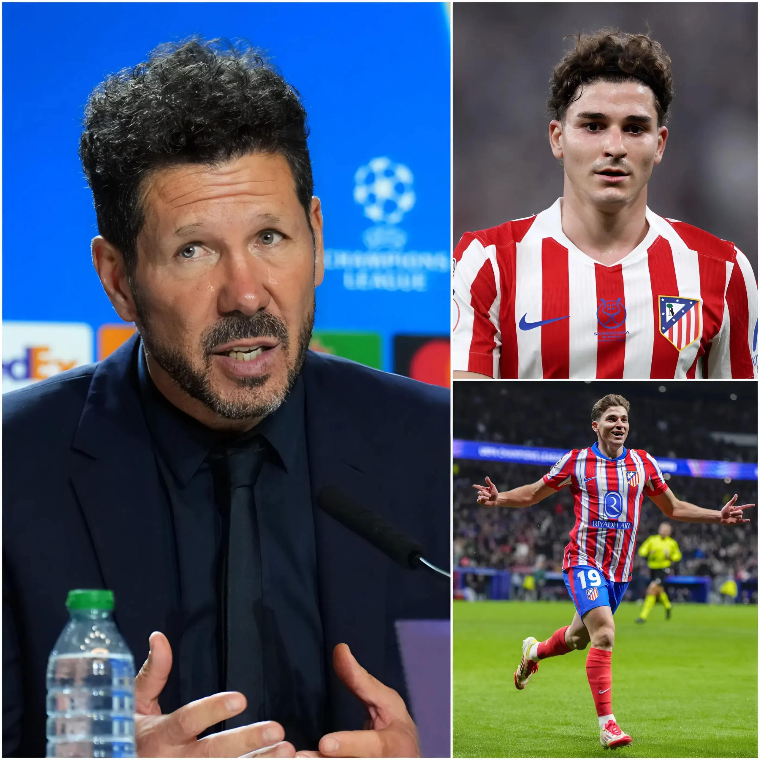 Cover Image for Diego Simeone dijo: “Intenten imaginar La Liga en este momento sin Julián Álvarez. ¿Más tranquila? Seguro. ¿Menos controversias? Casi con total seguridad. ¿Pero más aburrida? Absolutamente. Porque él es uno de los jugadores más famosos y extraordinarios del fútbol moderno.” 👇👇👇