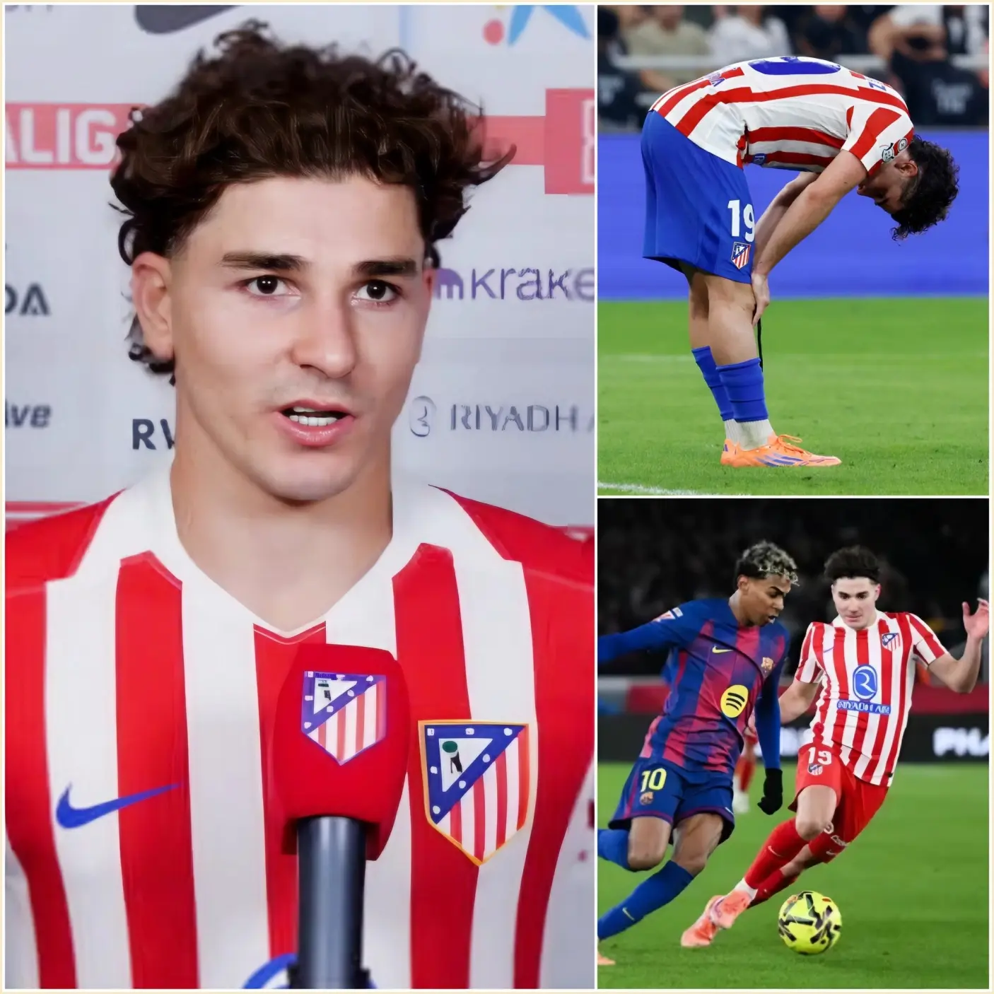 Cover Image for Las emotivas palabras de Julián Álvarez han hecho que millones de aficionados no puedan contener las lágrimas. El delantero expresó un profundo pesar por no poder estar presente en el importante partido contra el Getafe, al mismo tiempo que reveló el motivo que ha llevado a la opinión pública a pasar de las críticas a la comprensión y la empatía hacia este talentoso atacante.