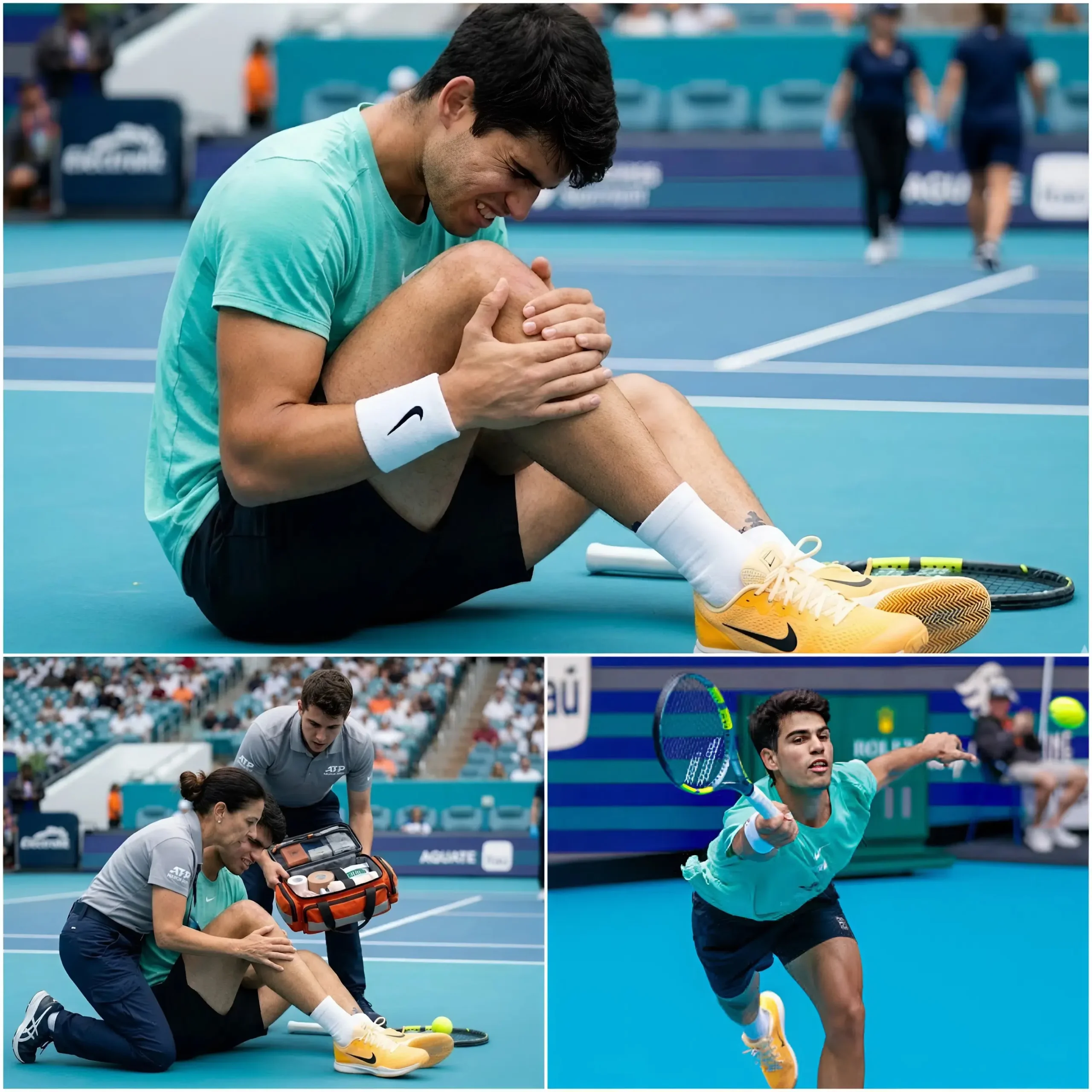 Cover Image for 🚨 HACE 5 MINUTOS: Carlos Alcaraz sufre lesión en la rodilla antes del Miami Open y lanza declaración impactante