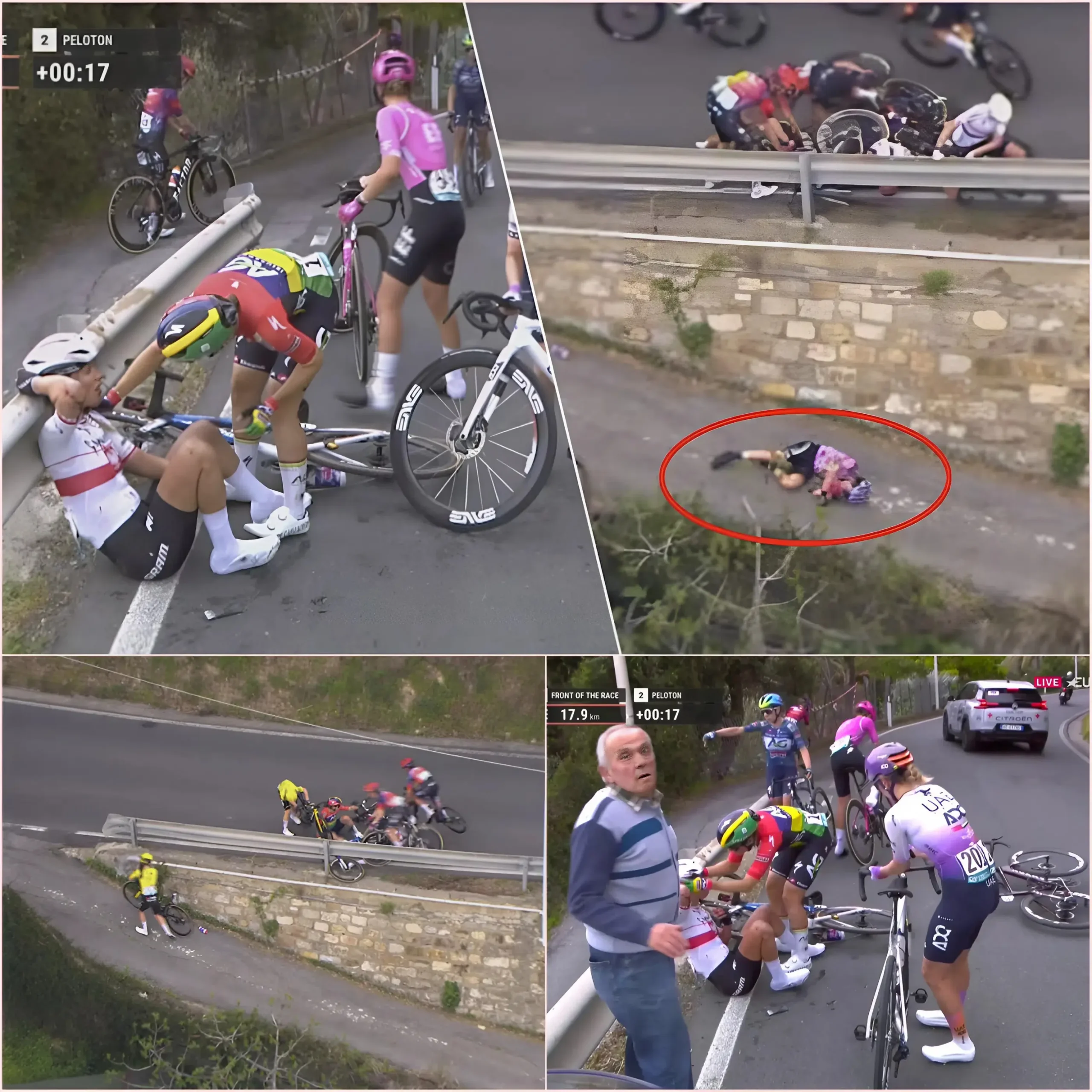 Cover Image for 🚨 DRAMATIC INCIDENT AT CIPRESSA: With 17km to go at Milan-San Remo, Katarzyna Niewiadoma and Kim Le Court crashed, while a Spanish rider was hurled over the barrier into the abyss. Against all odds, a hospital miracle stunned the cycling world!
