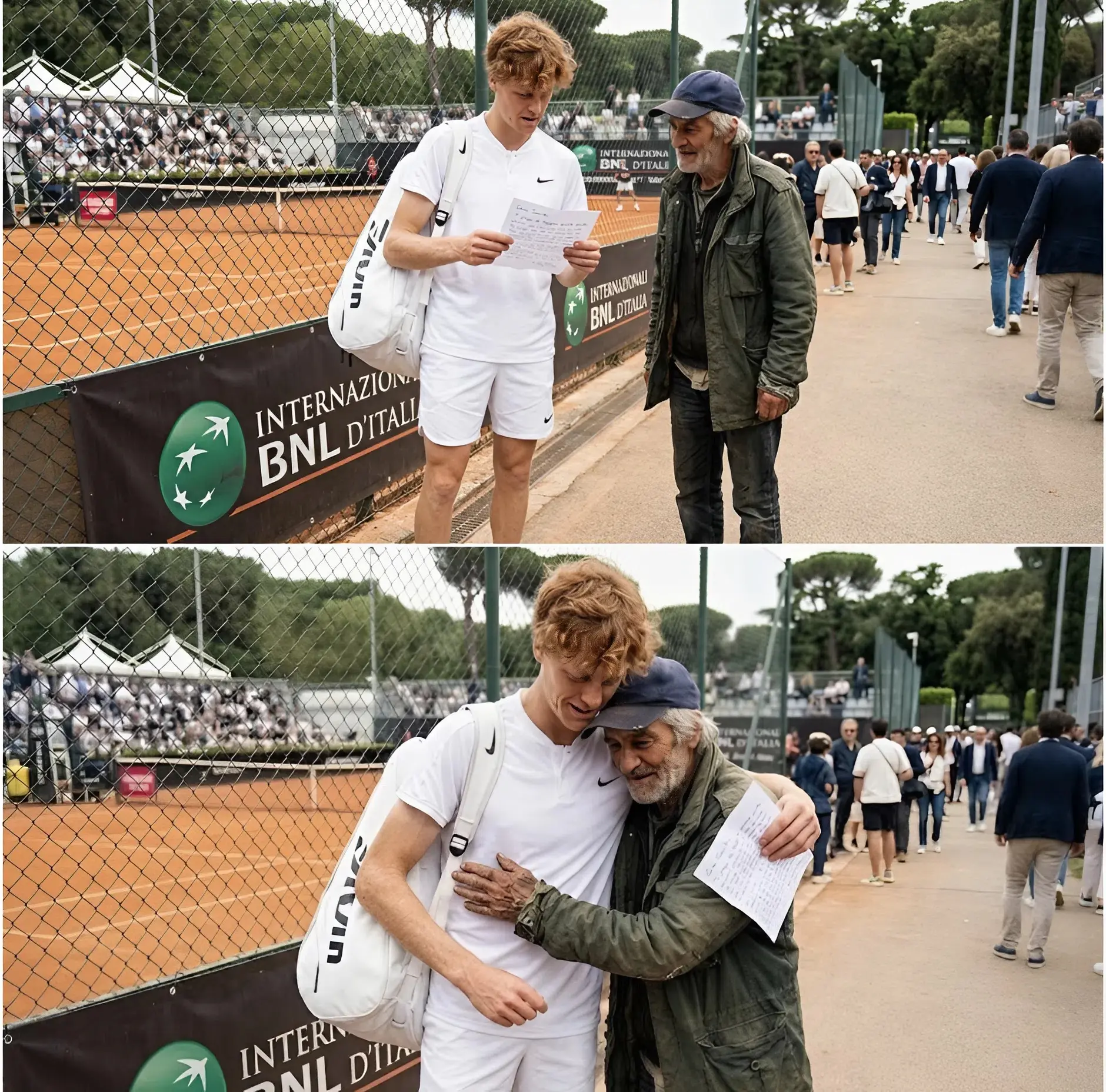 Cover Image for Sorpresa: il personale di sicurezza intendeva fermare uno strano uomo che cercava di avvicinarsi e consegnare a Jannik Sinner una lettera scritta a mano al BNP Paribas Open 2026, ma lui scosse la testa e disse: “Lascialo avvicinare”. Il contenuto della lettera scritta a mano e i momenti che seguirono fecero calmare tutto