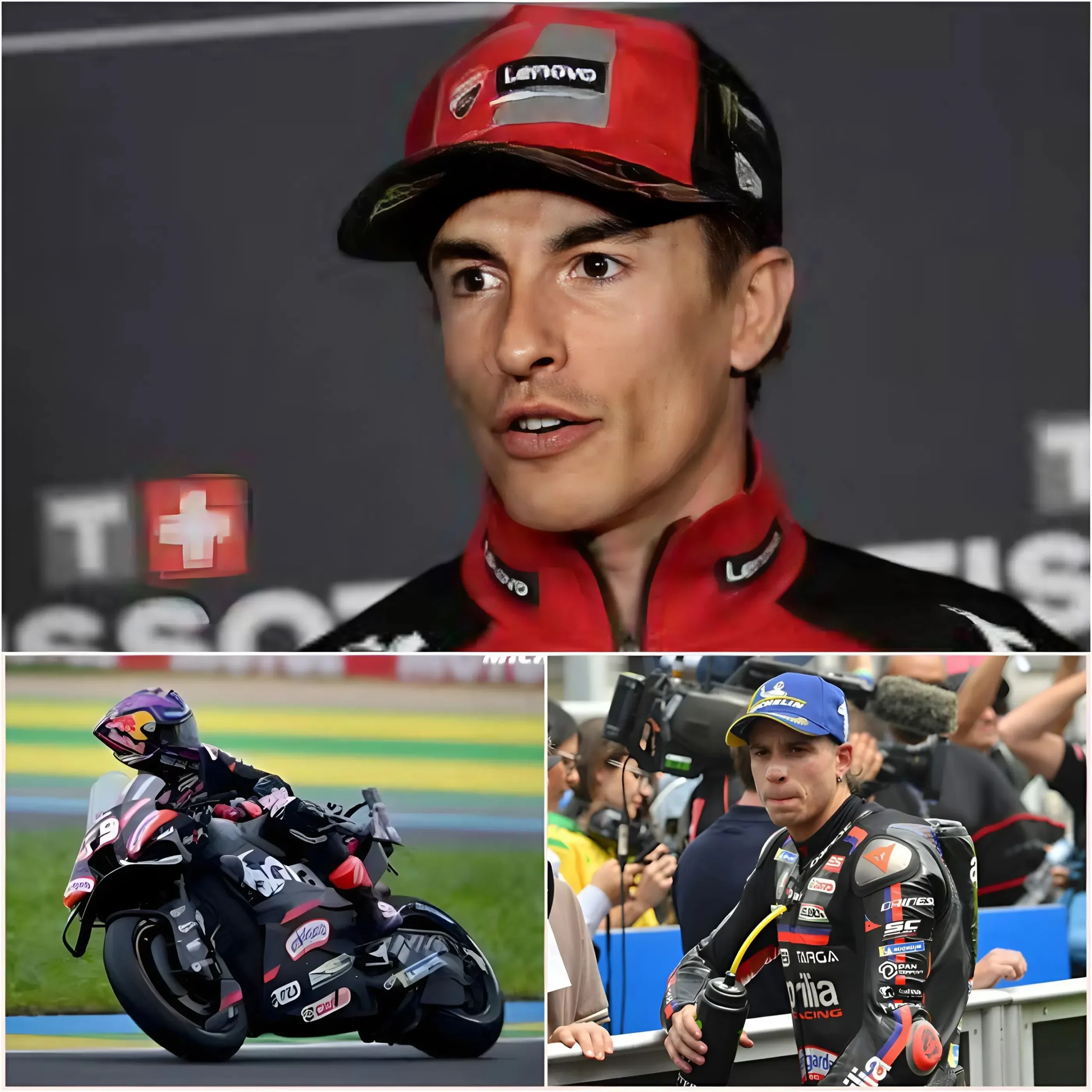 Cover Image for 🏁🚨« IL A TRICHÉ ! » Quelques secondes seulement après sa défaite humiliante face à Bezzecchi au Grand Prix du Brésil, Marc Marquez, le visage rouge de colère, pointa du doigt Marco Bezzecchi et accusa haut et fort le pilote italien d’avoir utilisé du matériel de haute technologie pour « tricher »