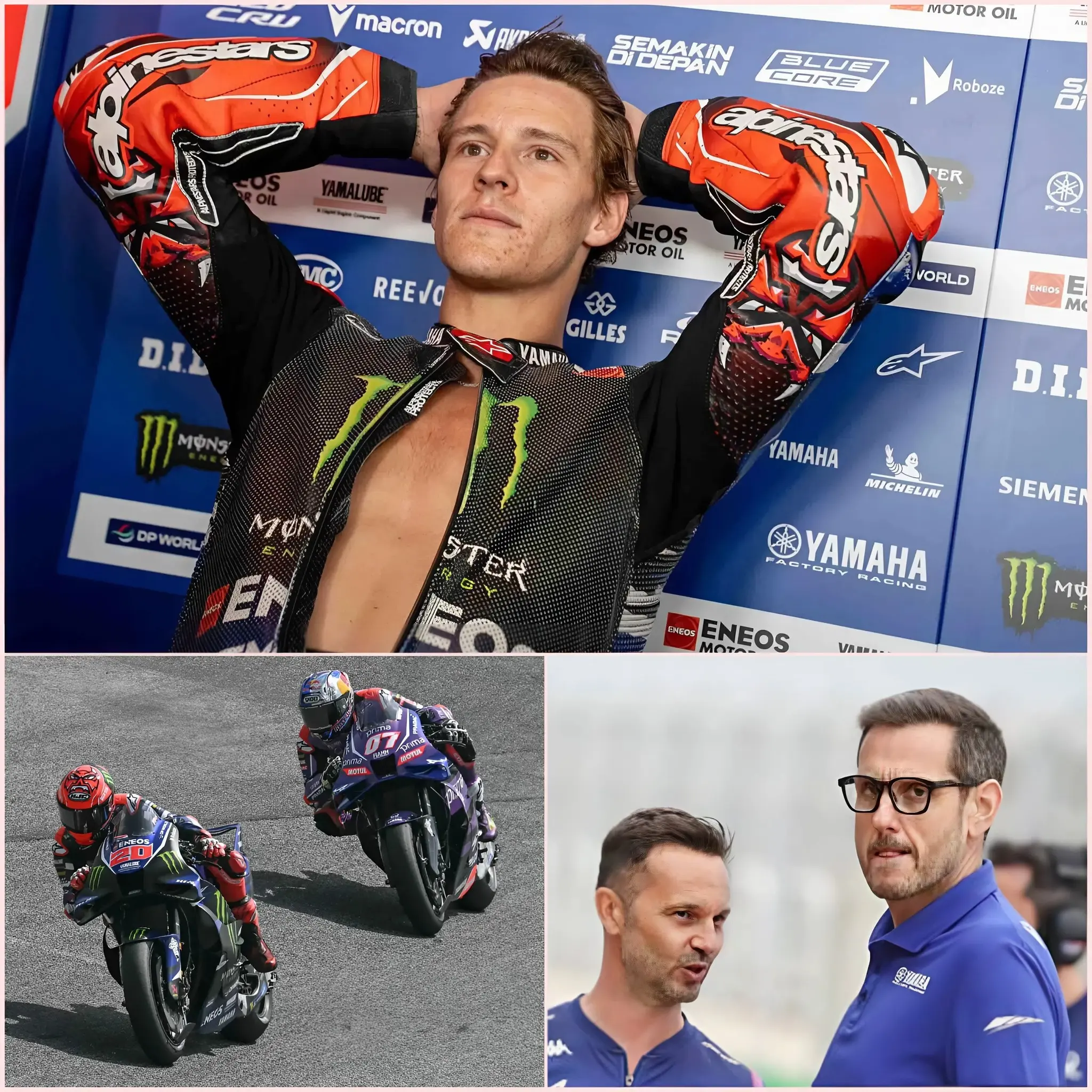 Cover Image for 🔥 « NOUS AVONS EU COMPLÈTEMENT TORT DE LUI FAIRE CONFIANCE ! » La tension est à son comble depuis que le directeur de l’équipe, Paolo Pavesio, et Yamaha ont officiellement lancé un ultimatum concernant l’avenir de Fabio Quartararo après sa performance décevante au Grand Prix du Brésil.