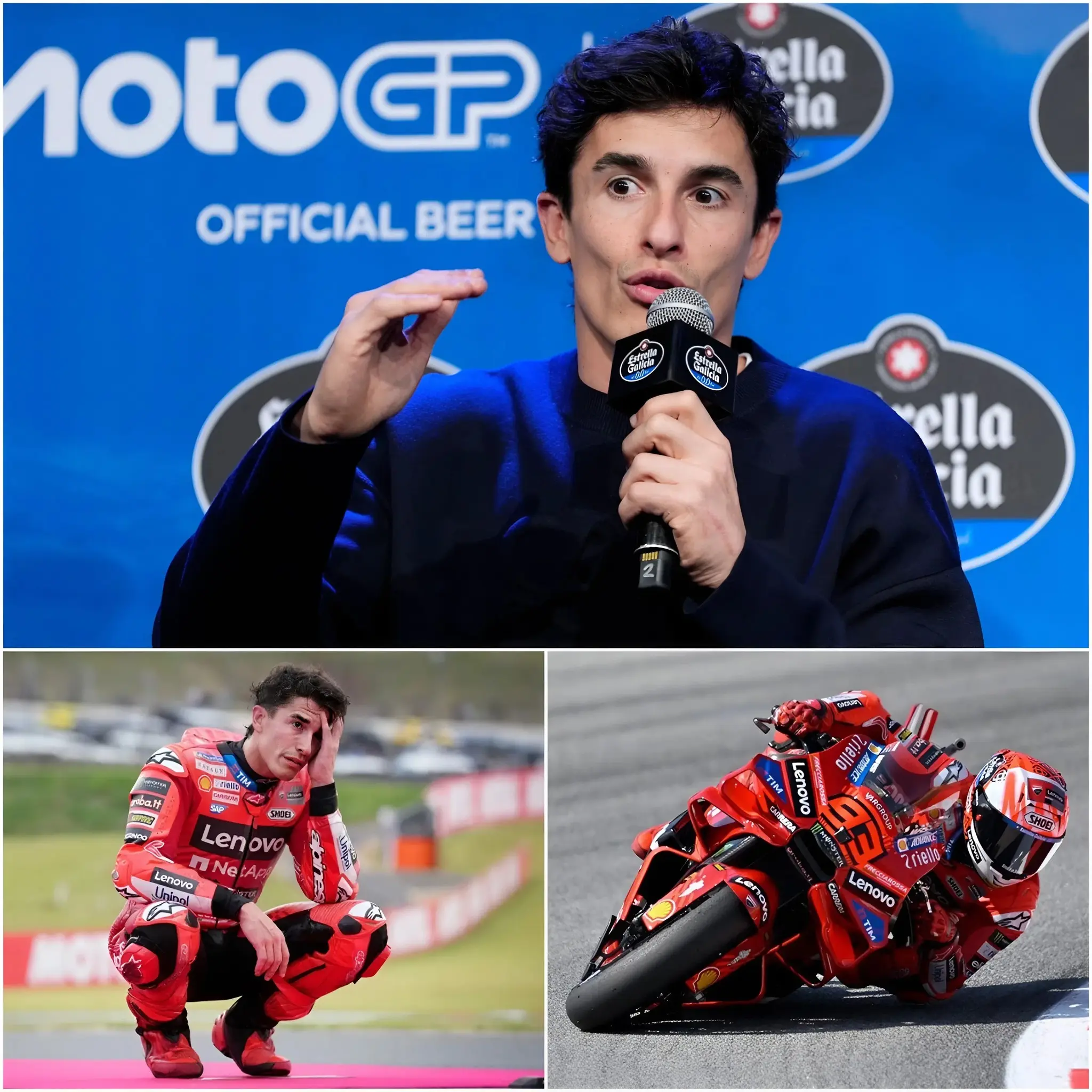 Cover Image for 🔥😡 « JE NE PEUX PLUS ME TAIRE ! » — Marc Márquez était furieux après sa défaite inattendue au Grand Prix du Brésil. Tout au long de la course, ses adversaires ont exercé une pression constante et ont utilisé des tactiques psychologiques pour le déstabiliser, tandis que certaines décisions arbitrales ont rendu la course encore plus difficile. Pourtant, Márquez s’est battu de toutes ses forces.