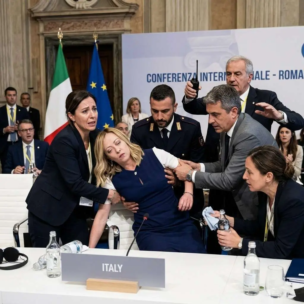 Cover Image for 20 MINUTI FA: Il panico ha avvolto la sala riunioni di Palazzo Chigi quando la Presidente del Consiglio Giorgia Meloni è improvvisamente collassata durante una riunione di gabinetto lunga e tesa.