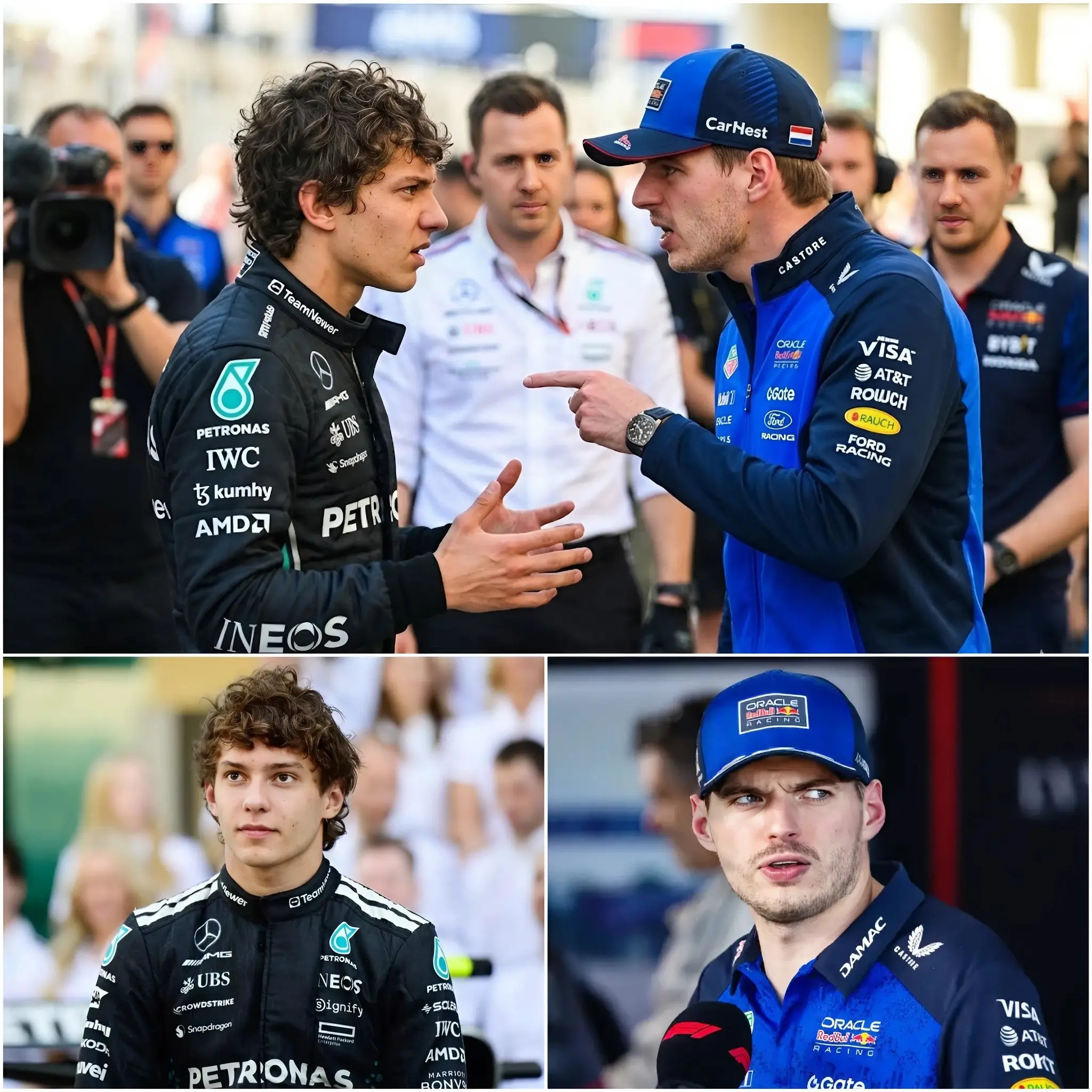 Cover Image for 🔥“Slechts twee overwinningen op rij… en jij durft voor me te staan ​​en zulke dingen te zeggen?” De sfeer tijdens de laatste vrije training werd gespannener dan ooit toen Max Verstappen zijn zelfbeheersing verloor na een verhitte confrontatie met Kimi Antonelli.