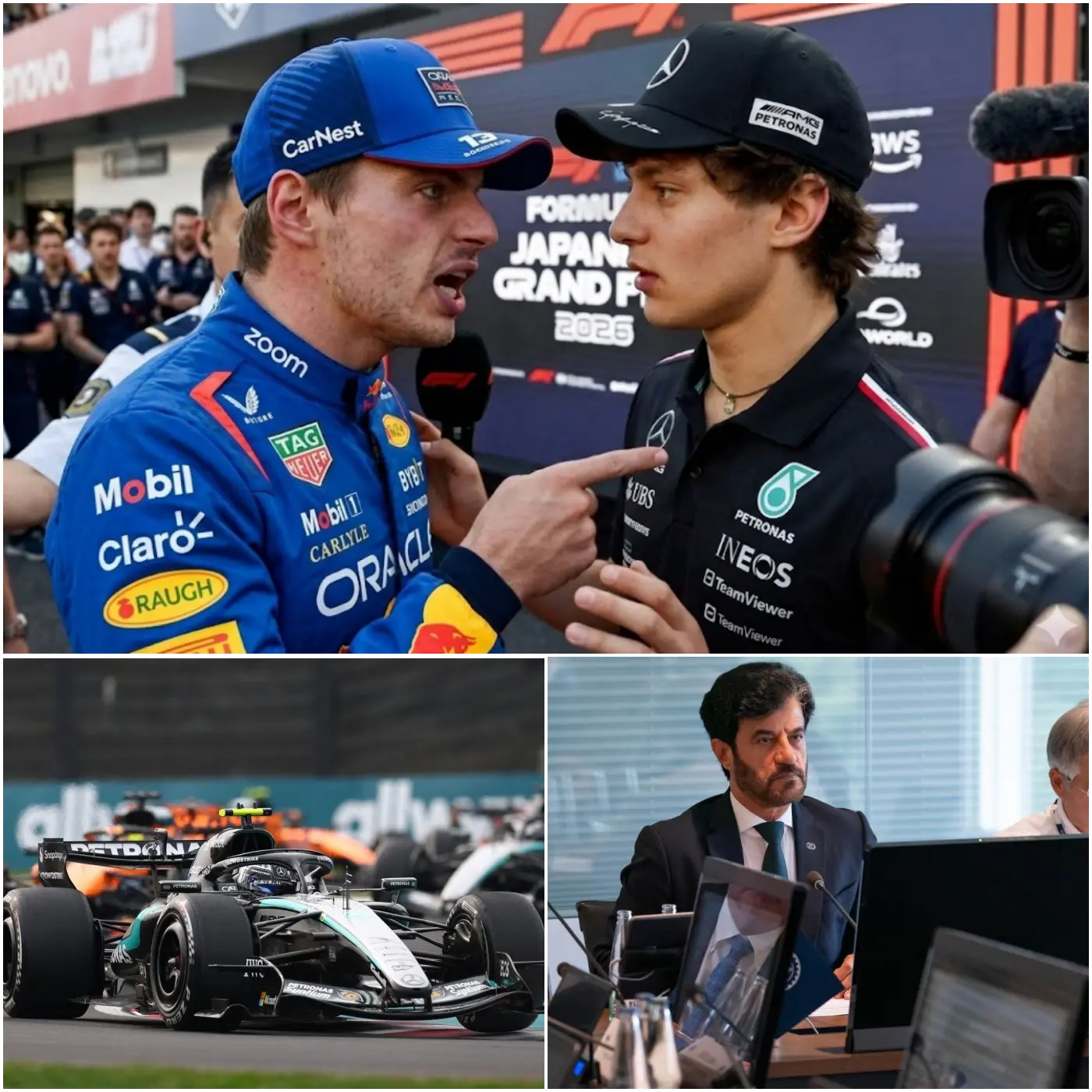 Cover Image for “IK ZAL JE CARRIÈRE KAPOTMAKEN!” — Max Verstappen dreigt Kimi Antonelli na verdachte sabotage met een geheim apparaat. Een supergeheime cockpitrecording lekt uit en zorgt ervoor dat de FIA de zwaarste straf van het decennium uitdeelt in Japan.