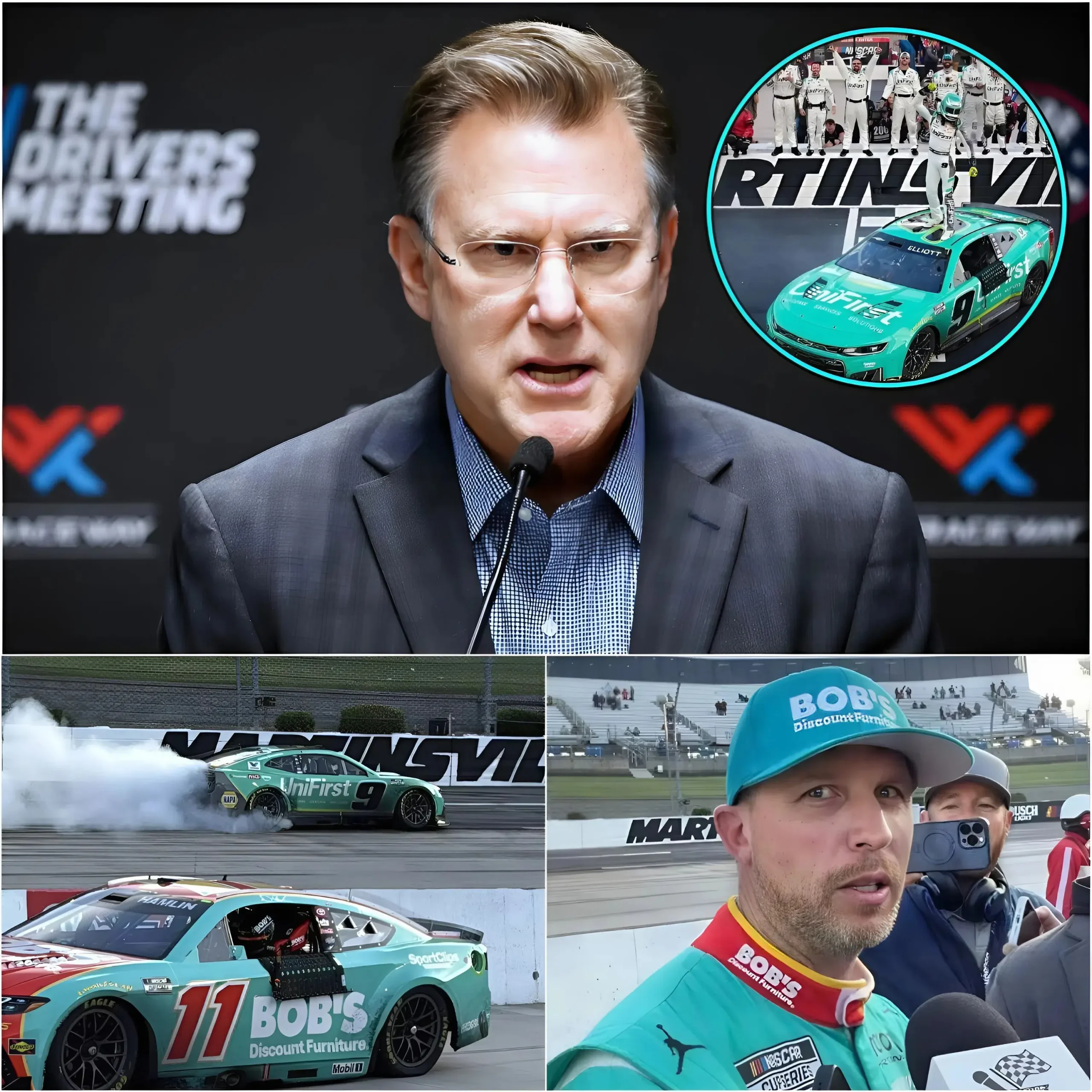 Cover Image for 🏁🚨 NASCAR has officially broken its silence! The organizers have decided to sanction Denny Hamlin following controversial allegations of cheating and defamation against Chase Elliott at the 2026 Cook Out 400 at Martinsville.