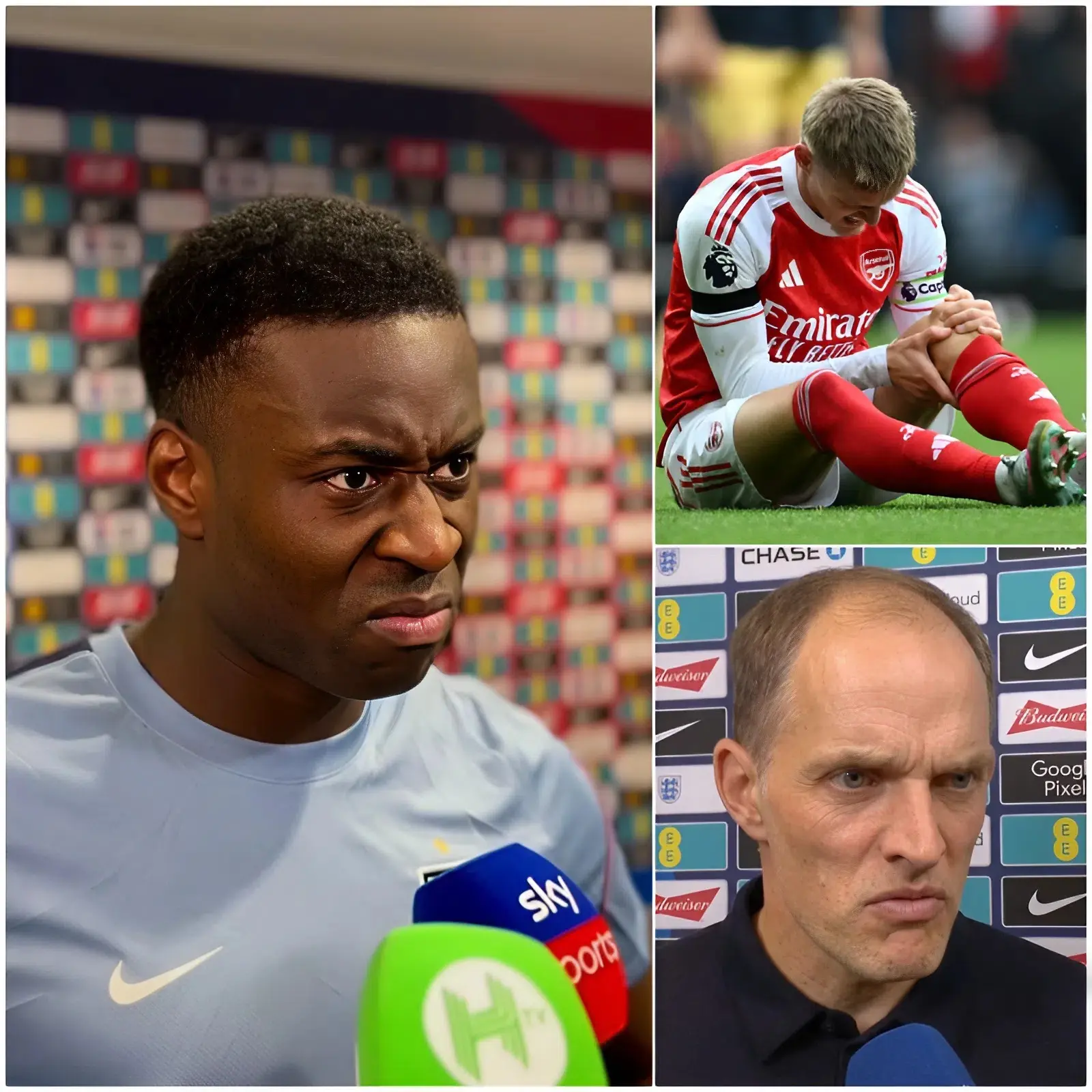 Cover Image for “THOSE COWARDLY GUNNERS, STOP PRETENDING!” — Marc Guehi furiously lashed out after England’s defeat to Japan in a World Cup warm-up match. He accused the Arsenal players of deliberately pulling out of international duty, which he said embarrassed the entire England national team.