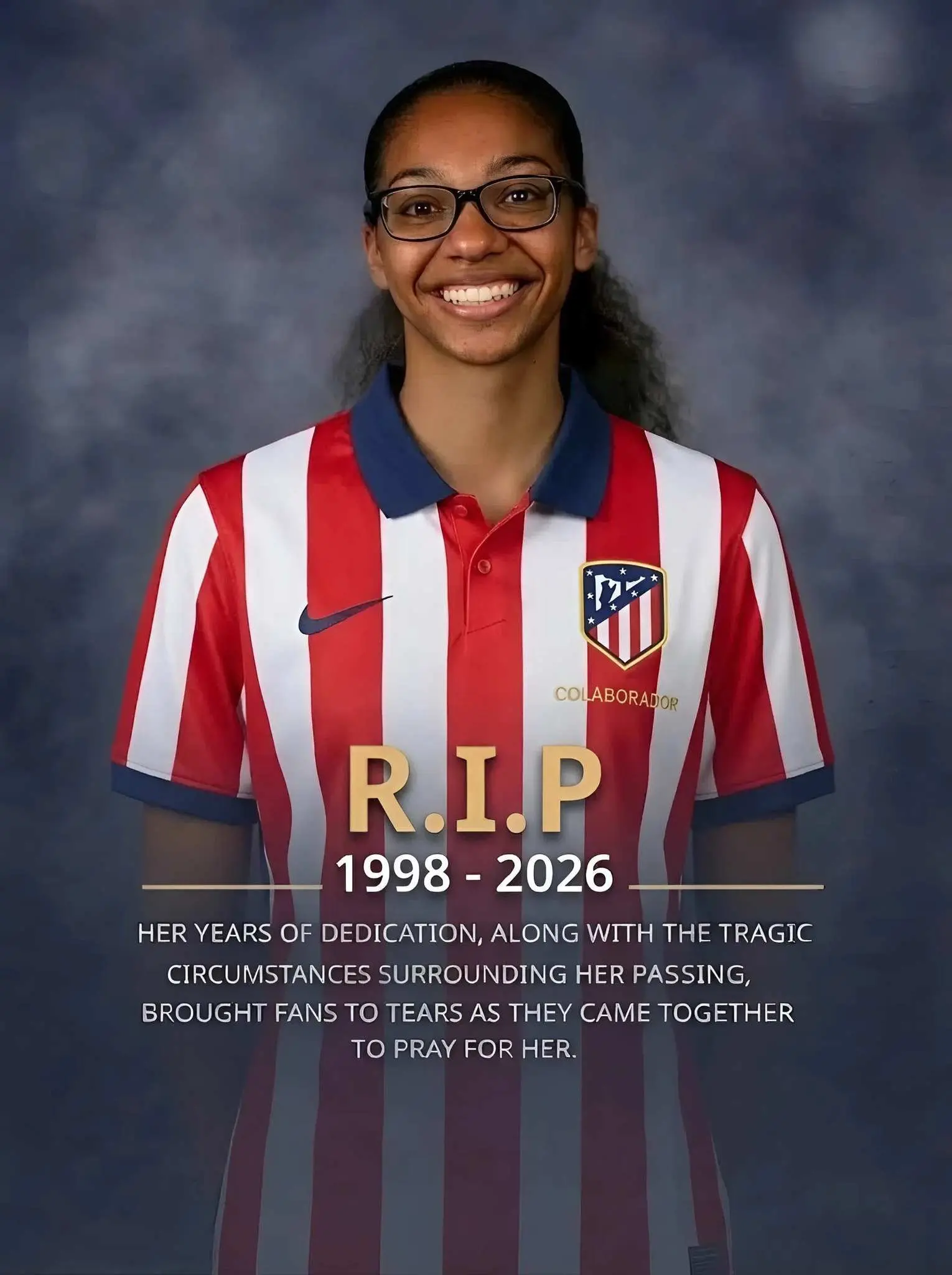 Cover Image for 🕊️ Una colaboradora de larga trayectoria del Atlético de Madrid, que sirvió a la comunidad de aficionados durante muchos años, ha fallecido trágicamente a los 27 años tras una dolorosa disputa familiar, dejando atrás a un hijo de apenas tres años.