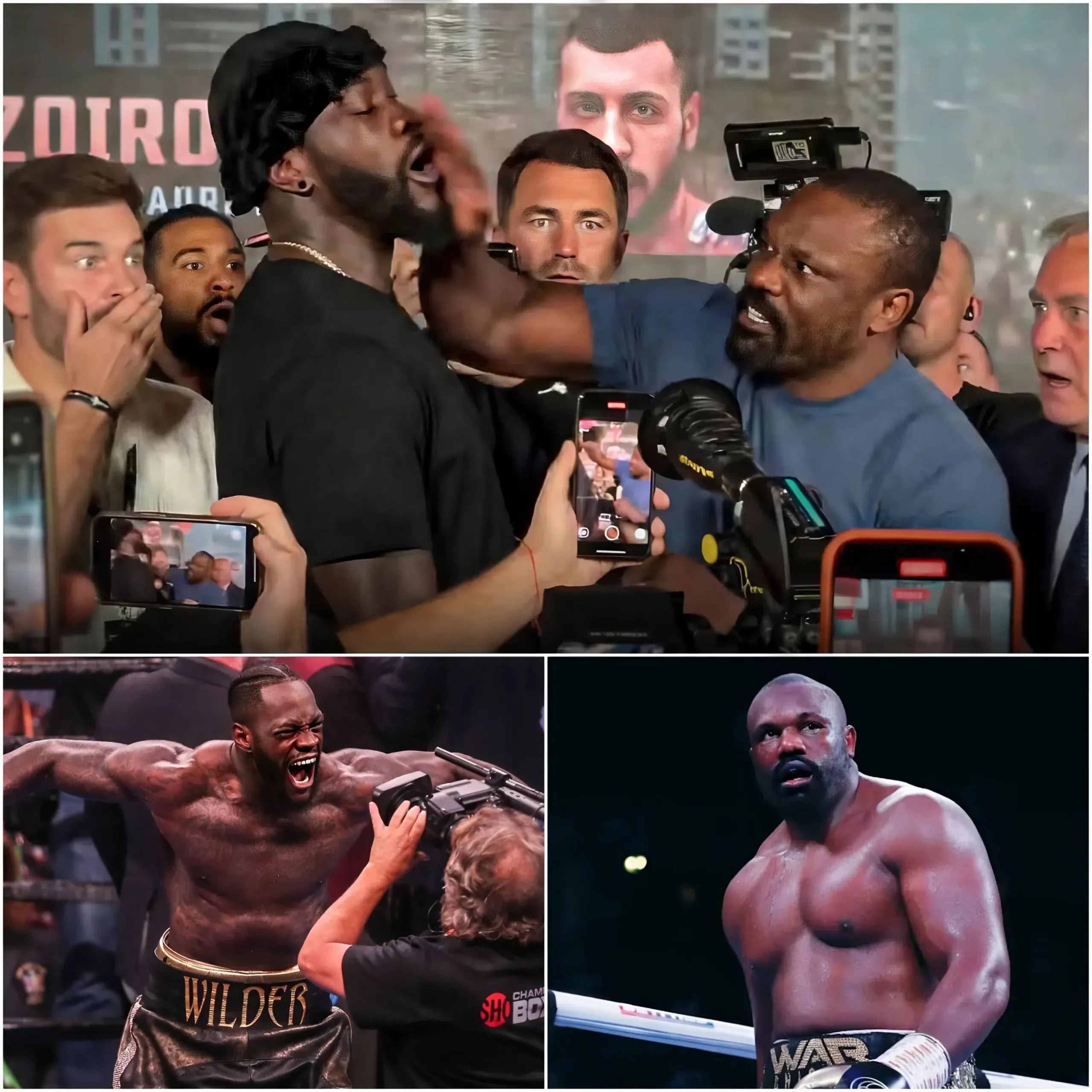 Cover Image for 🚨 “LEAKED!” Derek Chisora ​​SLAPS Deontay Wilder In FIRST Face Off. The moment hidden by the media shocked and shocked the entire global boxing community 😱🔥