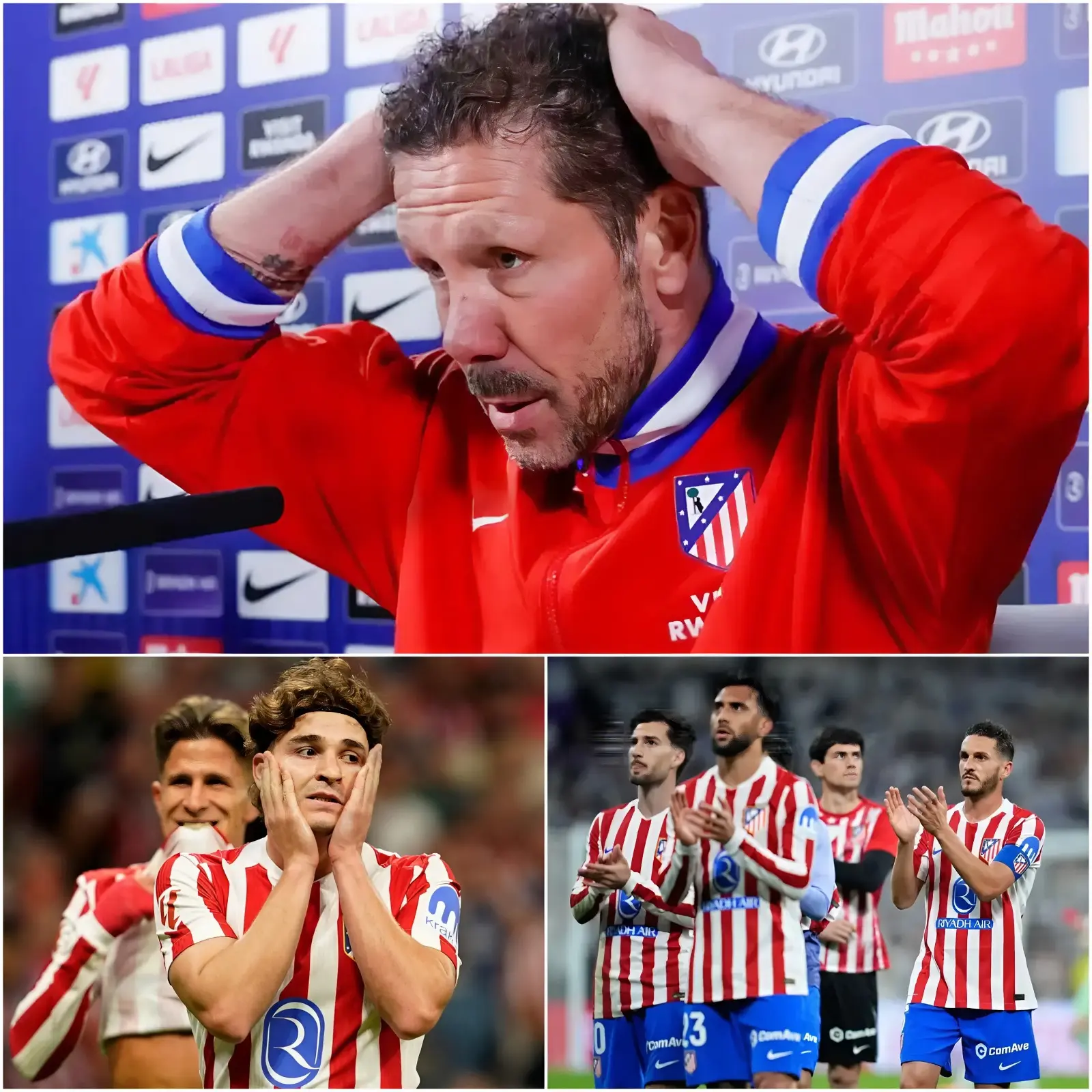 Cover Image for “¡ÚLTIMA HORA EXPLOSIVA! El vestuario del Atlético de Madrid estalló en caos total cuando 2 jugadores fueron suspendidos de inmediato tras expresar públicamente su desacuerdo con el entrenador Diego Simeone. La tensión se disparó al límite esta semana cuando varios futbolistas mostraron abiertamente su desobediencia y descontento con la táctica de Simeone.