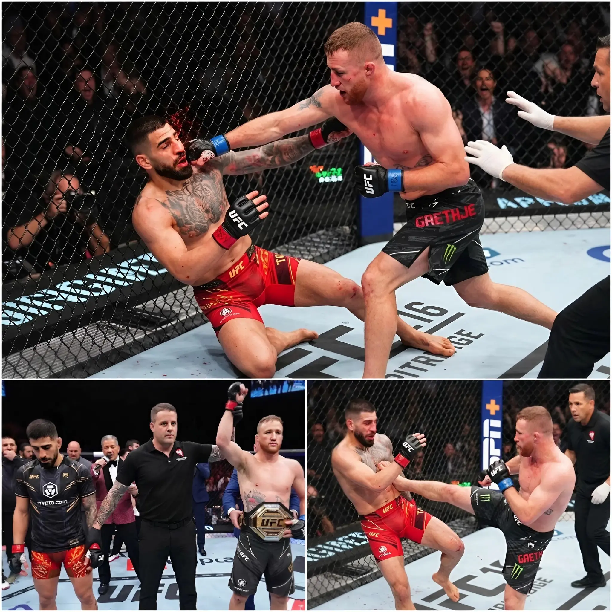Cover Image for 🔥“¡El reinado del rey termina ahora!” — Justin Gaethje arrolla a Ilia Topuria con un final brutal