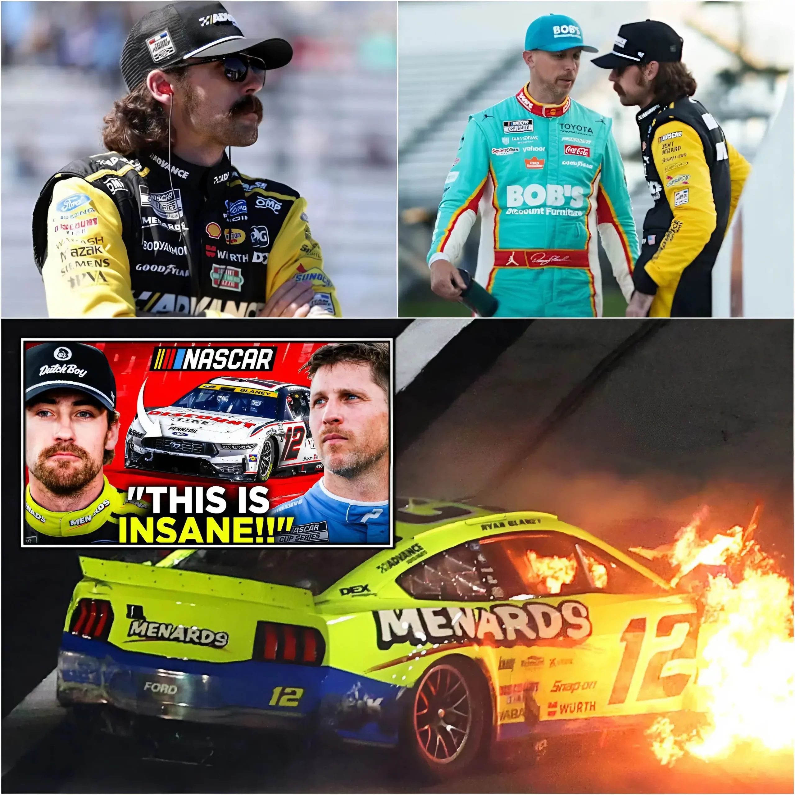 Cover Image for NASCAR BOMBSHELL🛑 Ryan Blaney DESTROYS Hamlin After INSANE Incident! *MUST SEE!!*