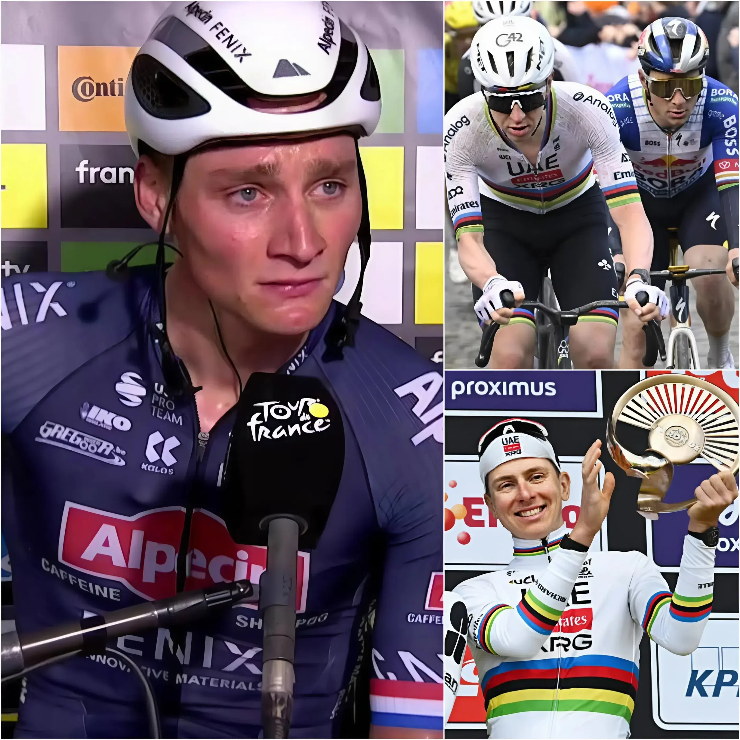 Cover Image for 🚨 “HIJ HEEFT VALS GESPEELD” — Mathieu van der Poel wijst met de vinger naar Tadej Pogačar en beweert dat er illegale technologie is gebruikt tijdens de Ronde van Vlaanderen 2026